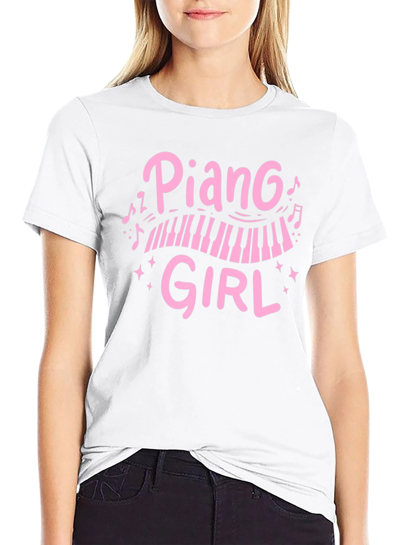 Piano Girl T-Shirt - Black