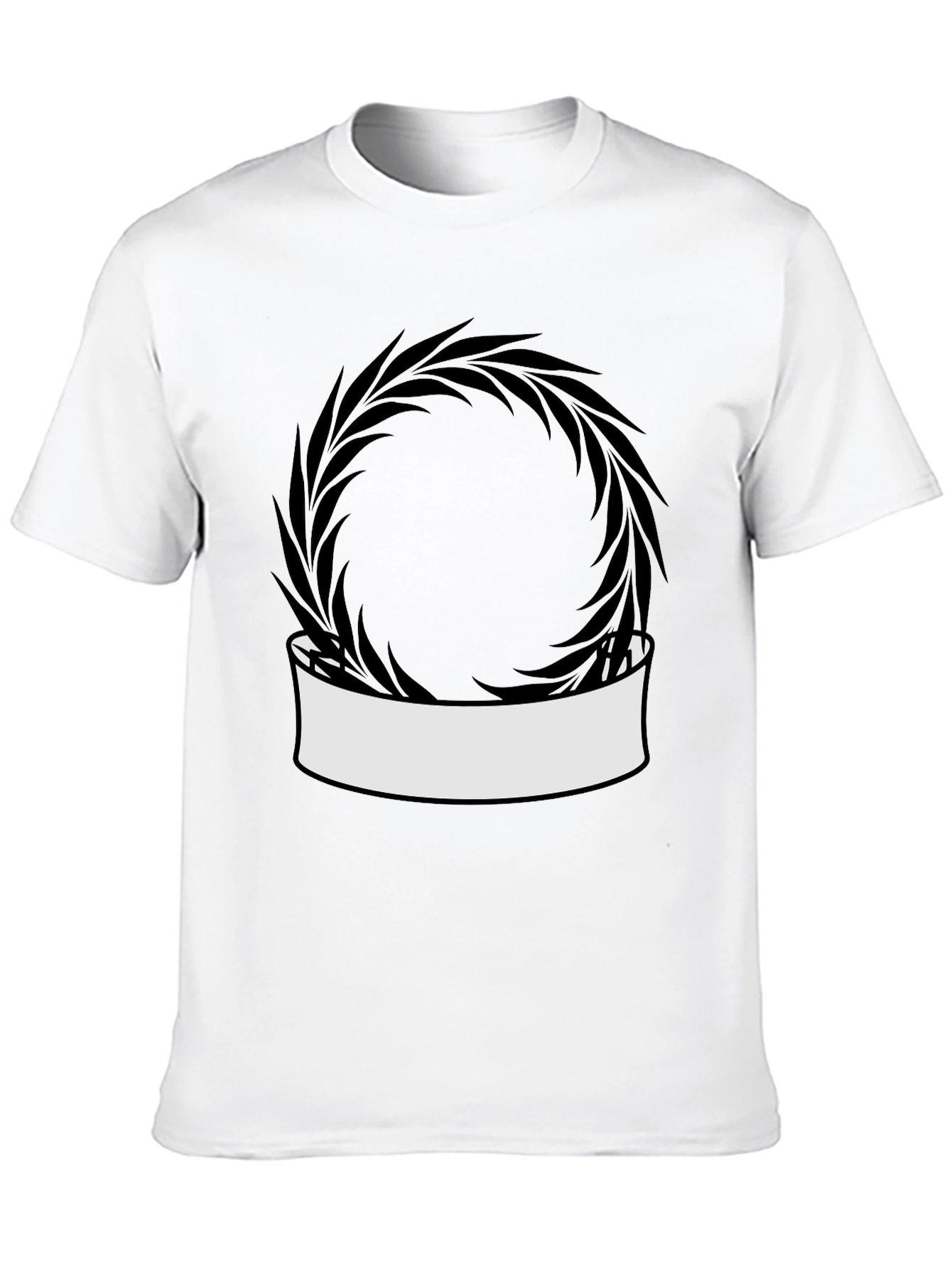 Modern Black T-Shirt with Wreath Graphic