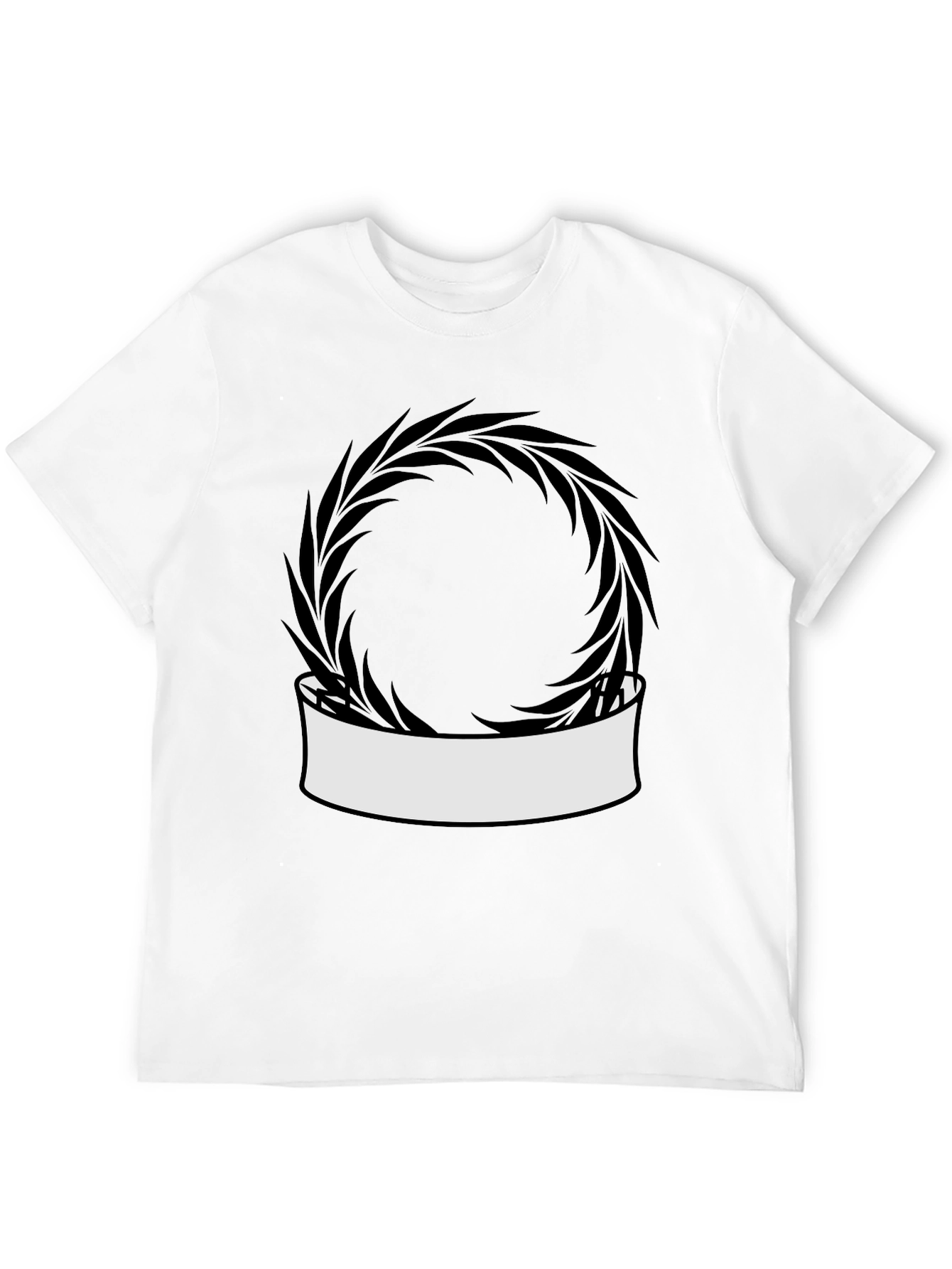 Modern Black T-Shirt with Wreath Graphic