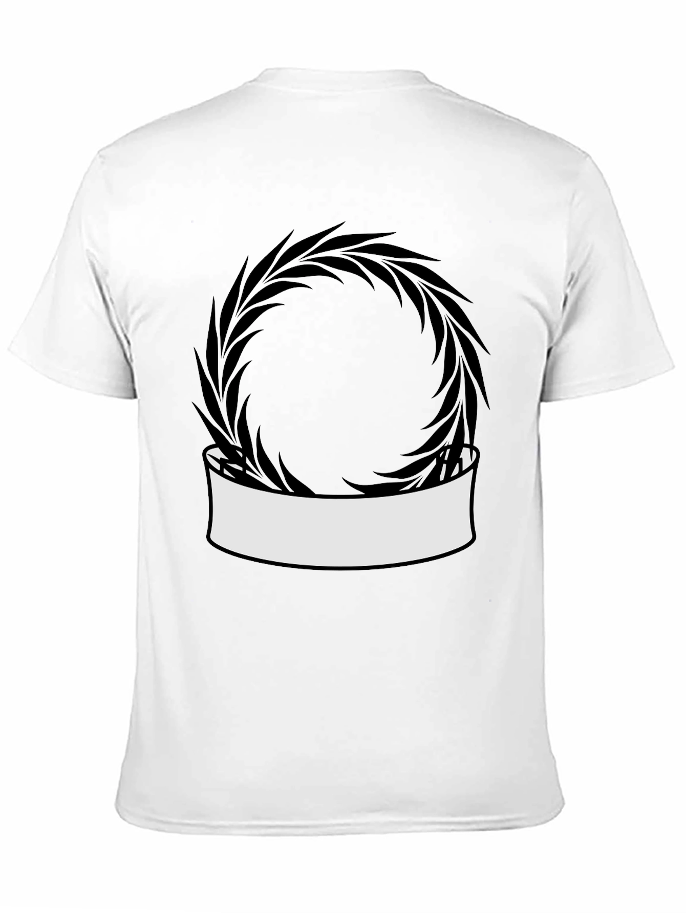 Modern Black T-Shirt with Wreath Graphic