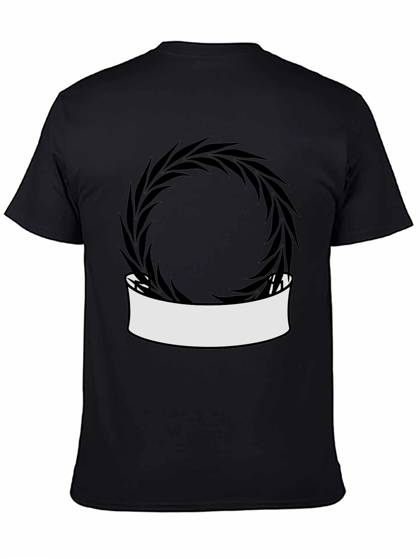 Modern Black T-Shirt with Wreath Graphic