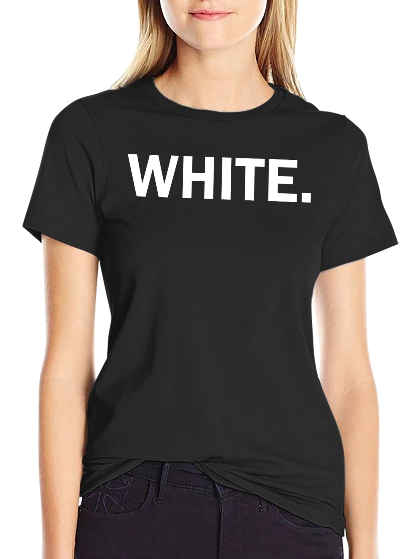 Bold White Text Black T-Shirt