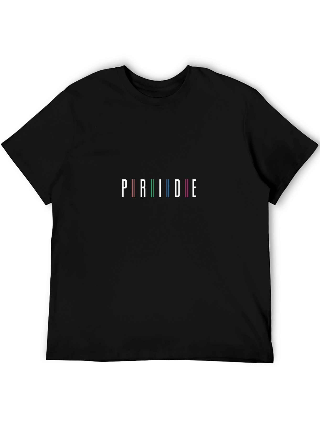 Pride Rainbow Stripe Graphic Black T-Shirt
