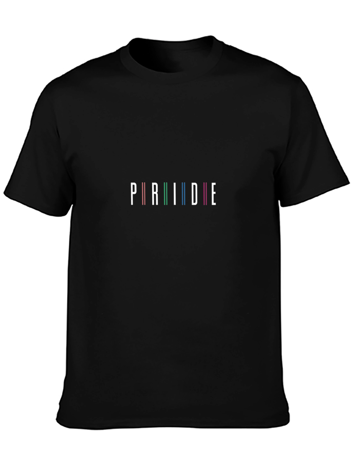 Pride Rainbow Stripe Graphic Black T-Shirt