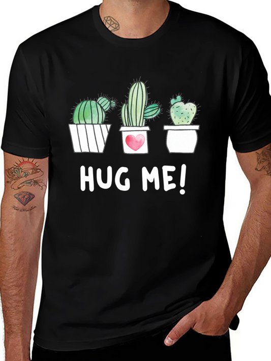 Cactus Hug Me! Graphic Tee - Unisex Cotton T-Shirt