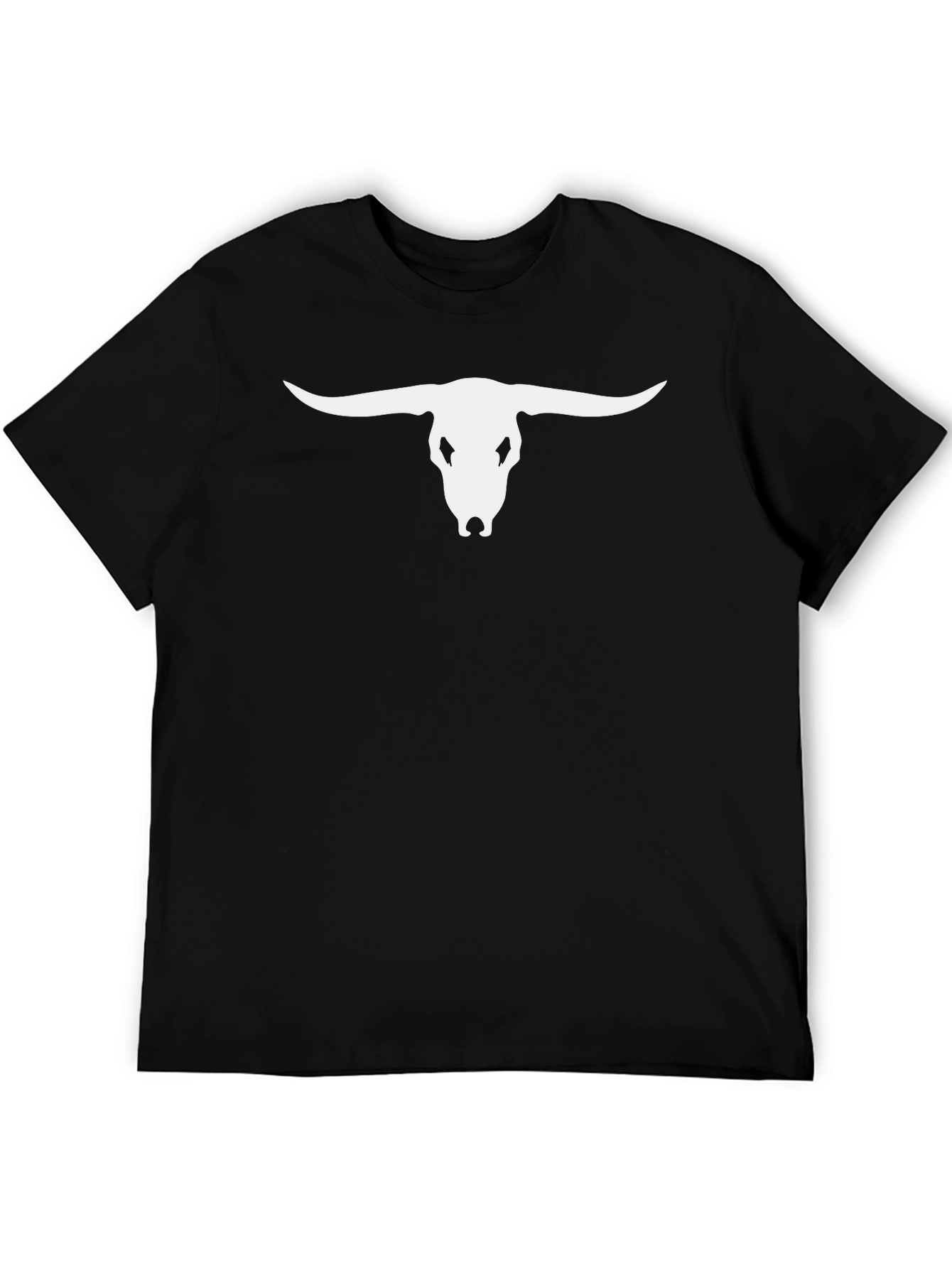 Bull Skull Graphic Tee - Black Casual T-Shirt