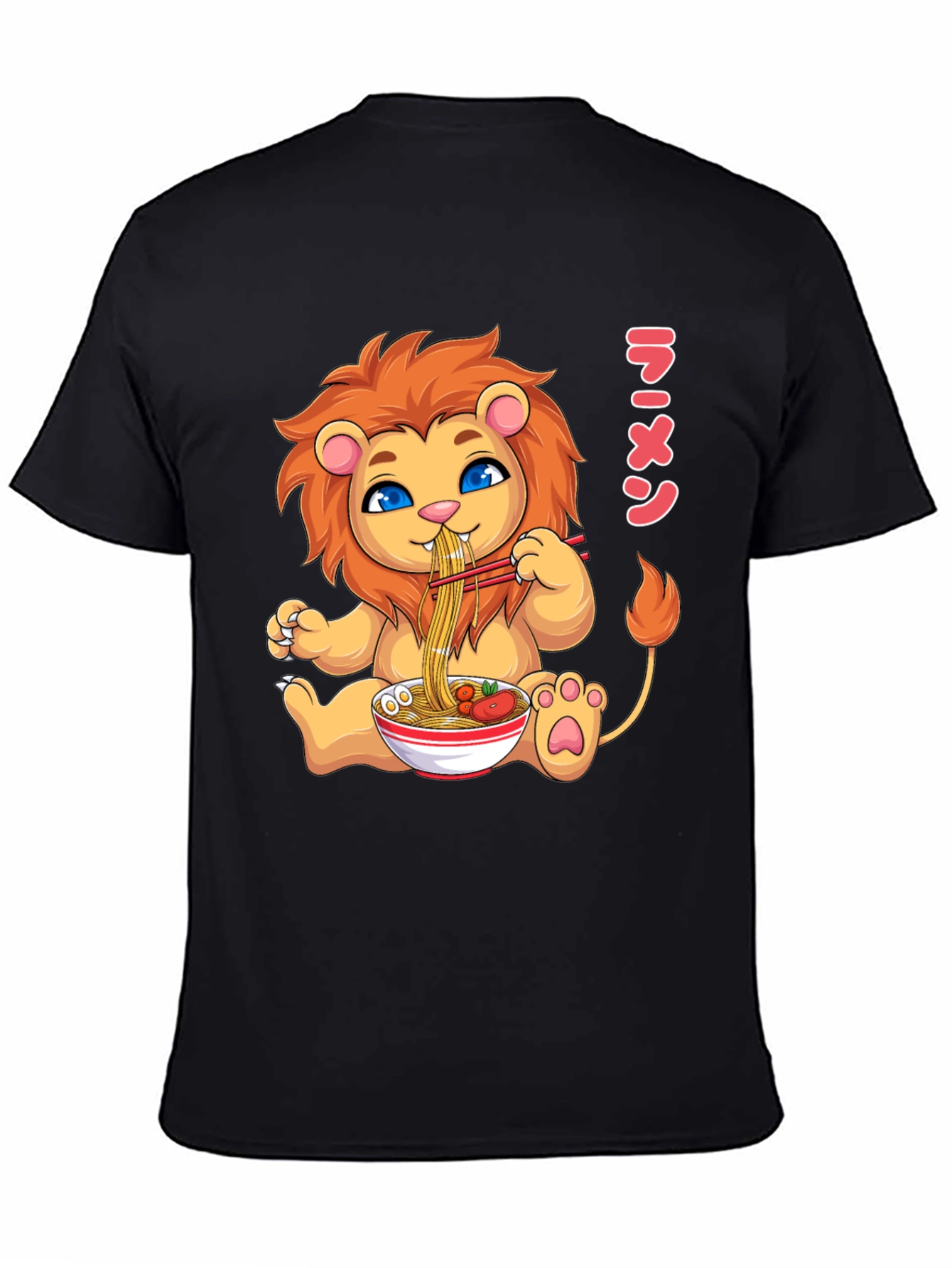 Ramen Lion Graphic Tee - Cute Cartoon Style T-Shirt