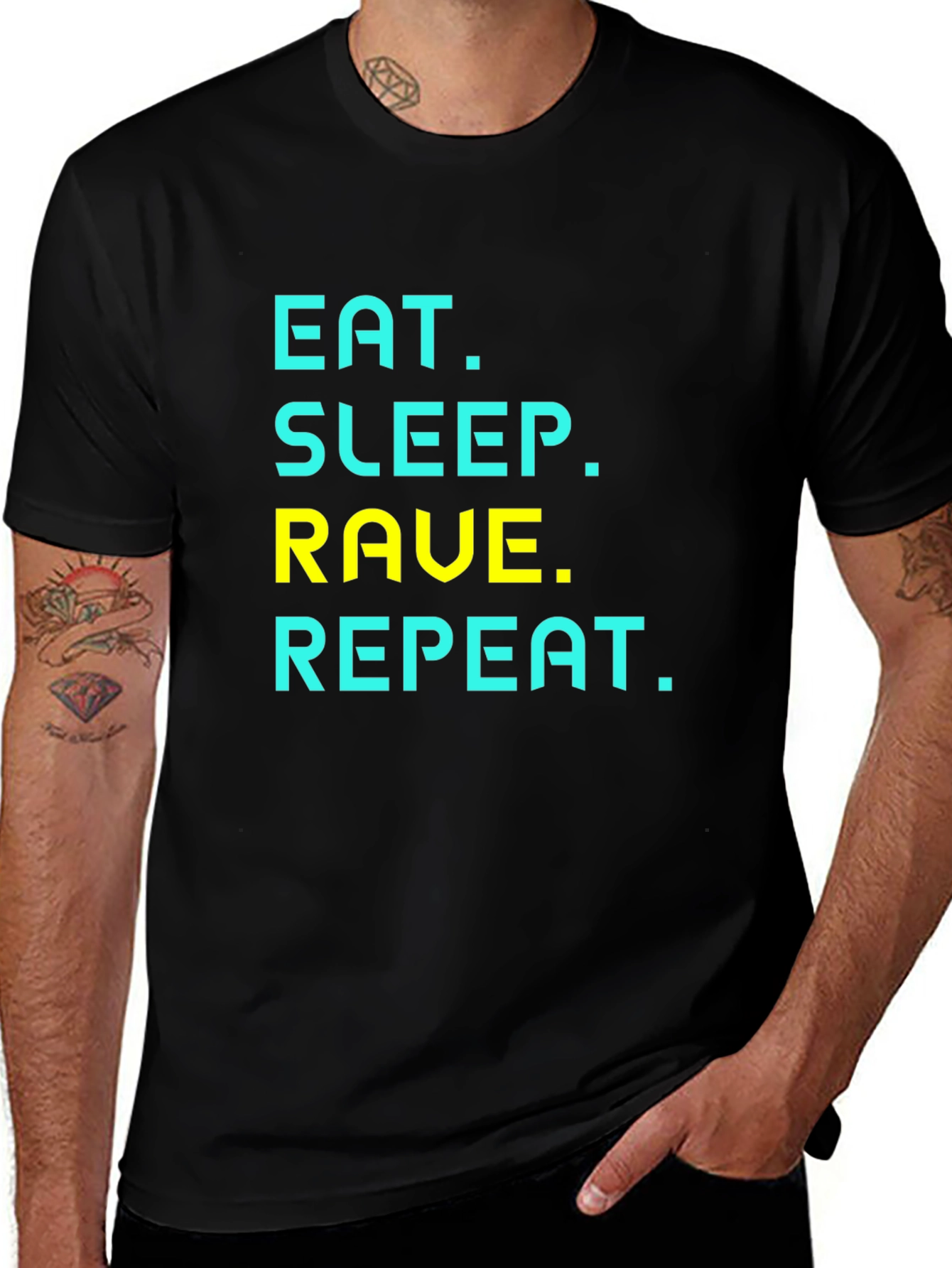 Eat Sleep Rave Repeat Graphic Tee