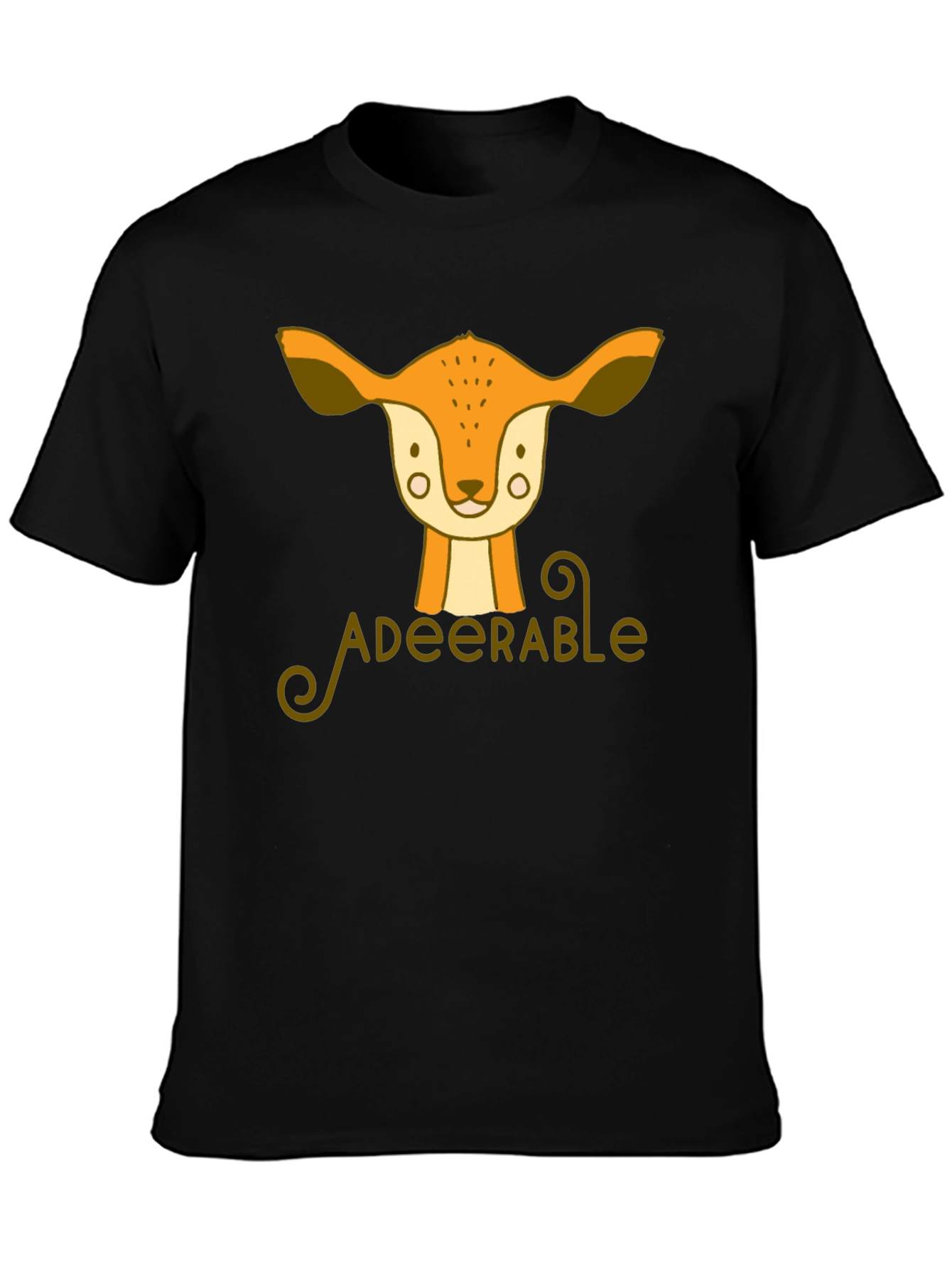 Adeerable Deer Graphic Black T-Shirt