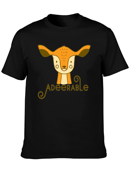 Adeerable Deer Graphic Black T-Shirt