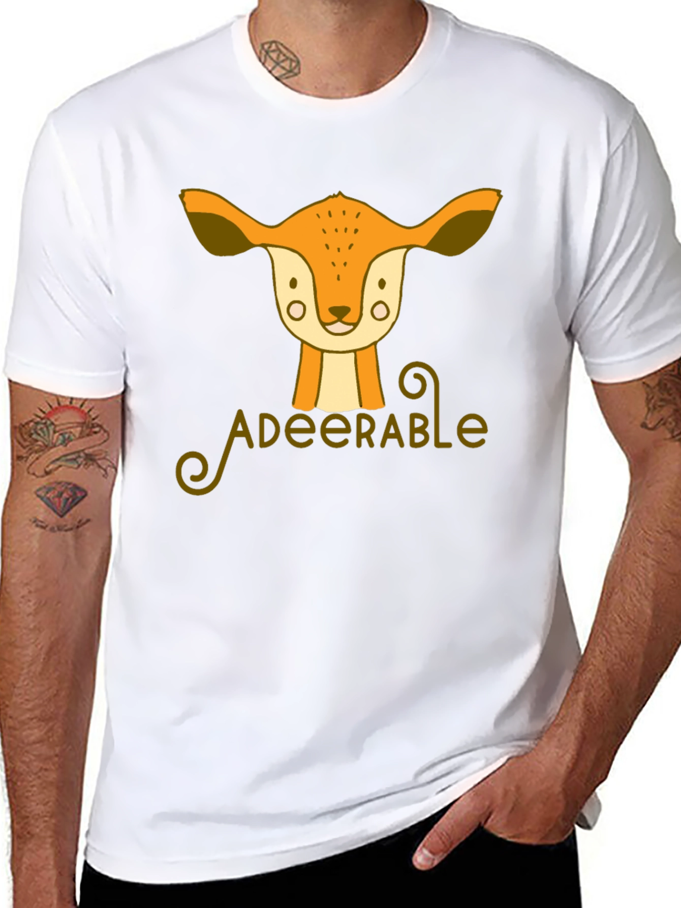 Adeerable Deer Graphic Black T-Shirt