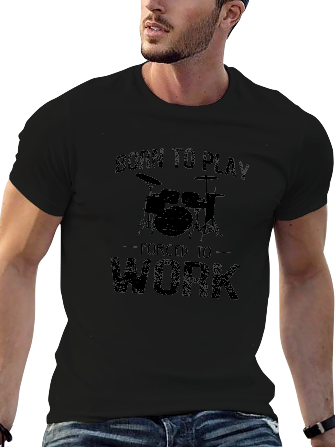 Born to Play Drums Black T-Shirt