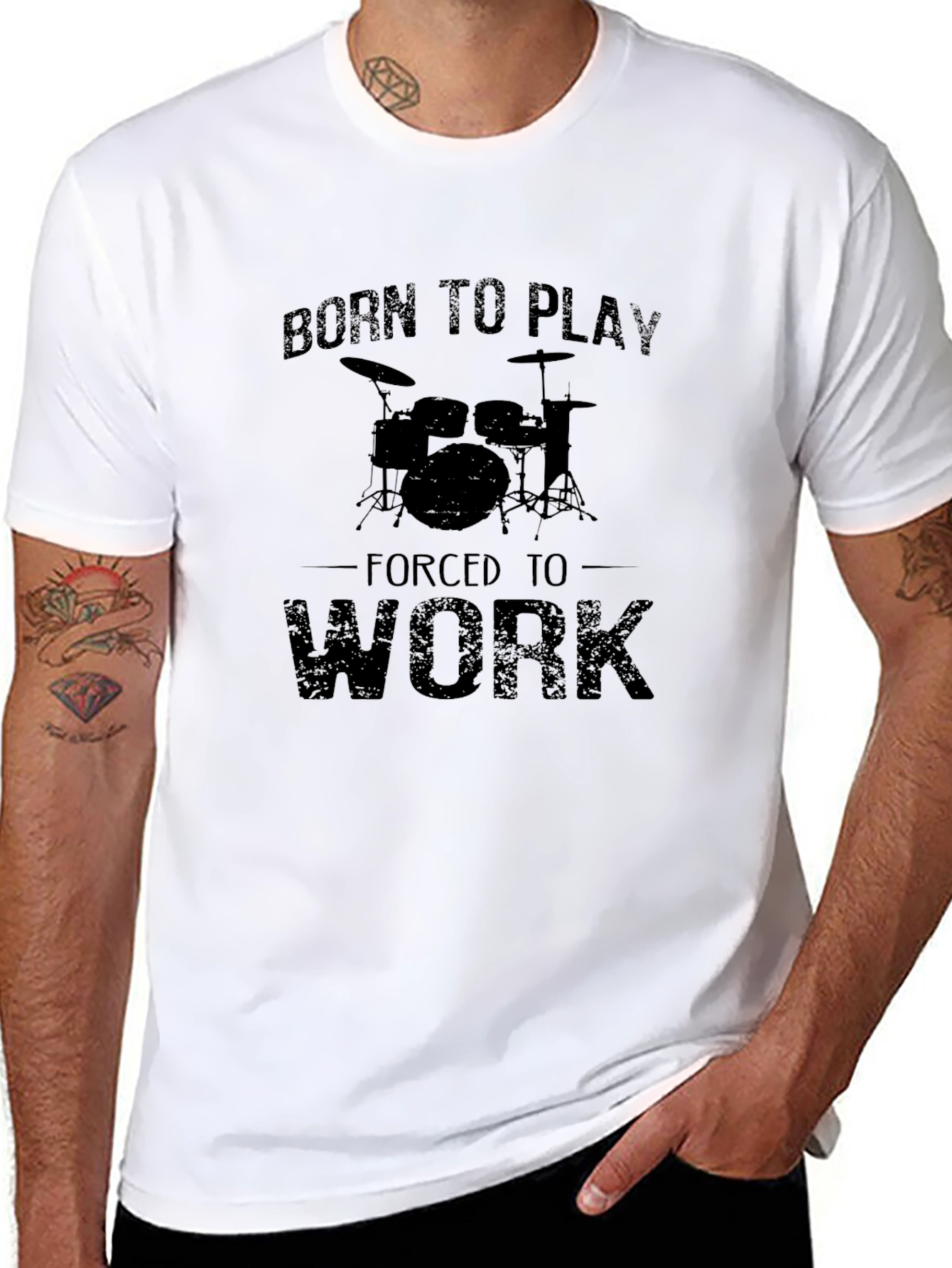 Born to Play Drums Black T-Shirt