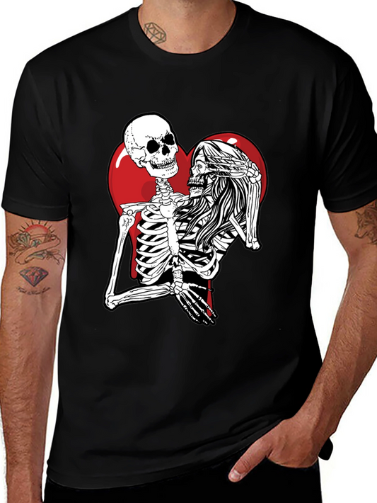 Skeleton Love Black T-Shirt - Unique Graphic Tee