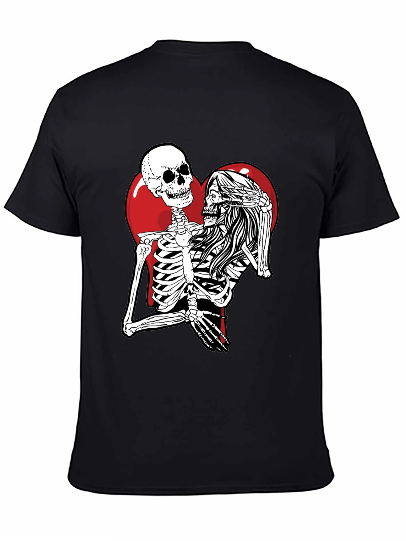 Skeleton Love Black T-Shirt - Unique Graphic Tee