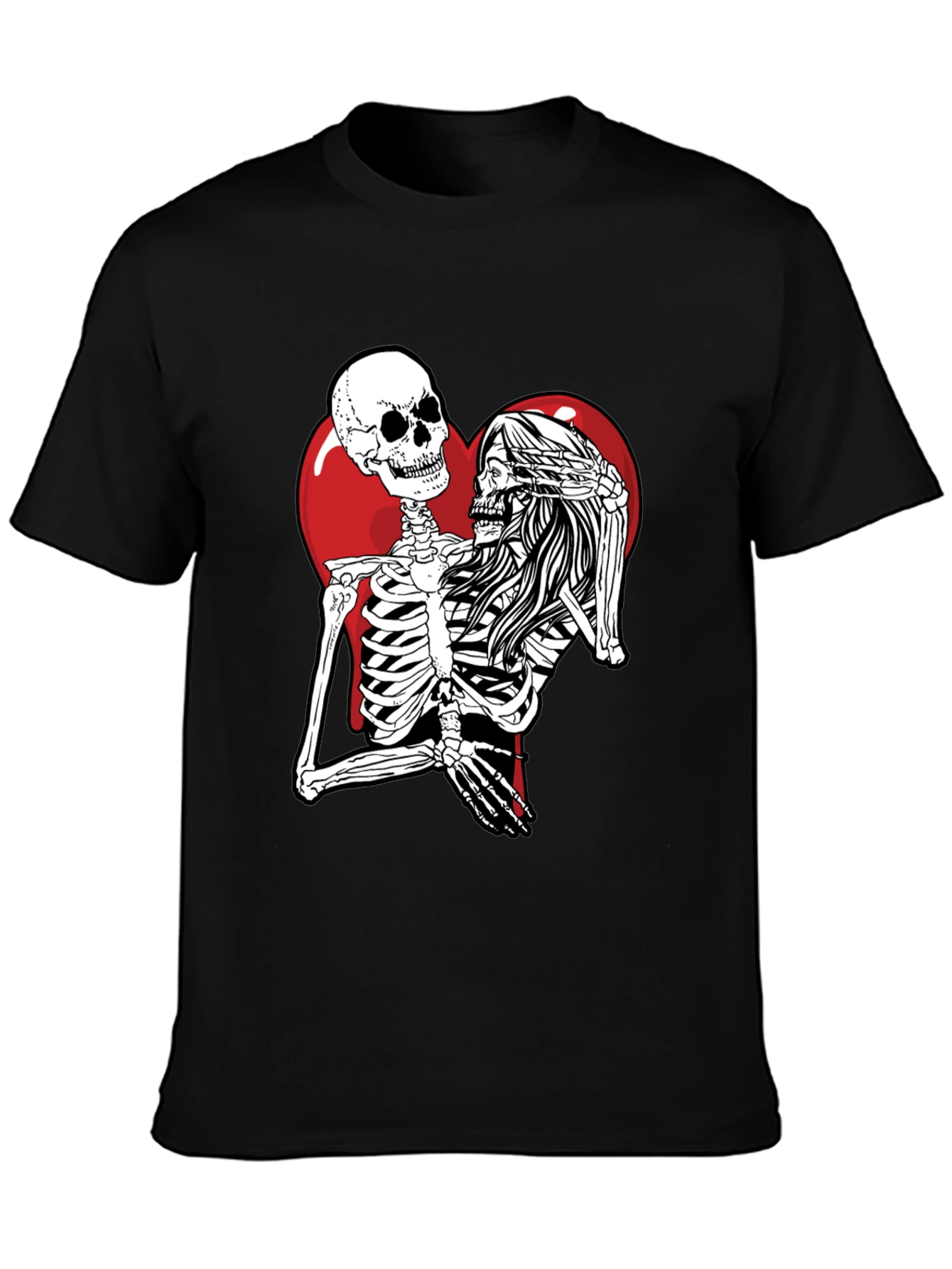 Skeleton Love Black T-Shirt - Unique Graphic Tee