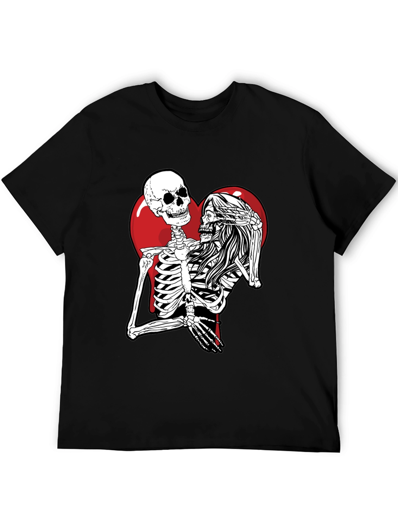 Skeleton Love Black T-Shirt - Unique Graphic Tee