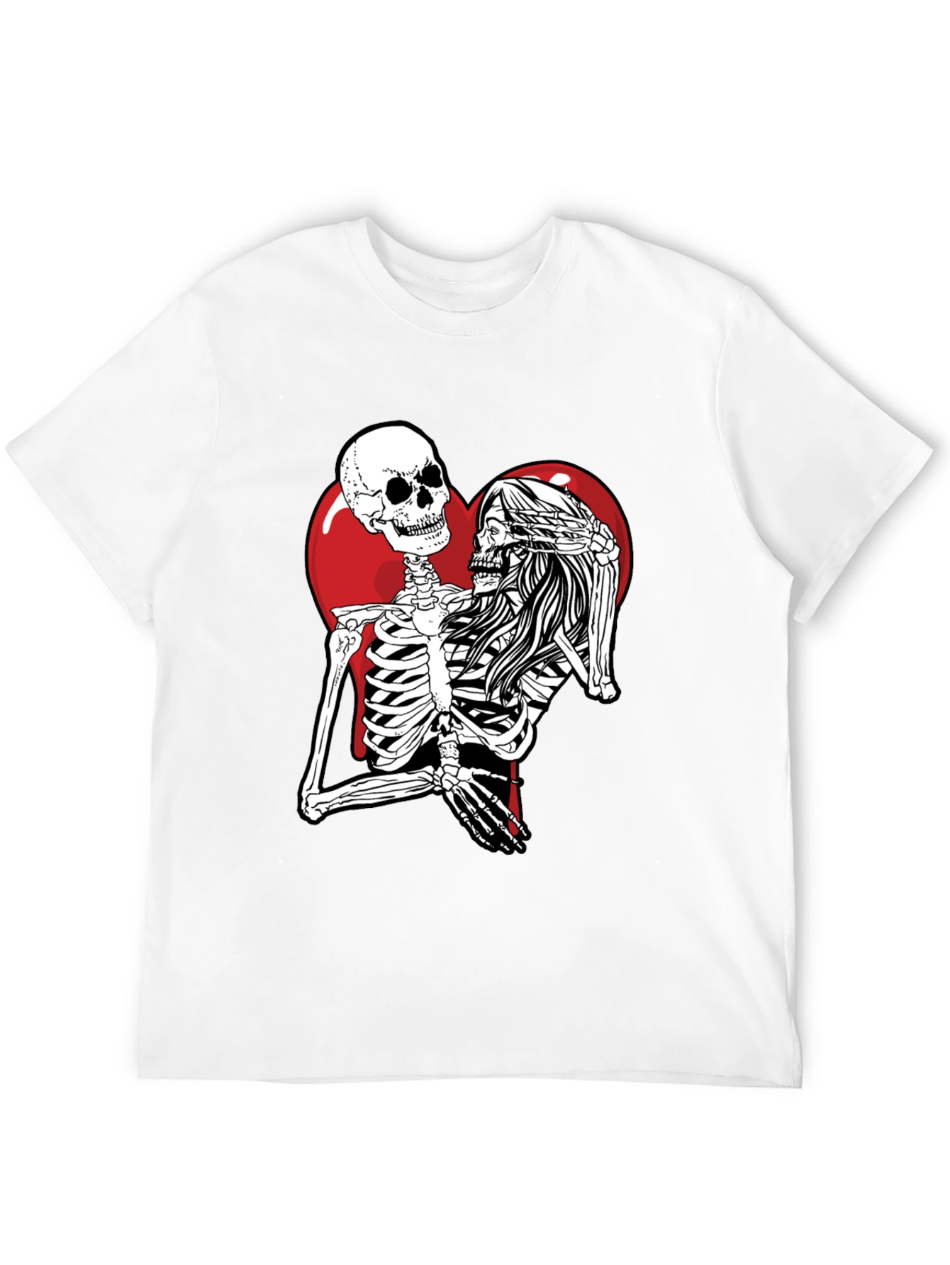 Skeleton Love Black T-Shirt - Unique Graphic Tee