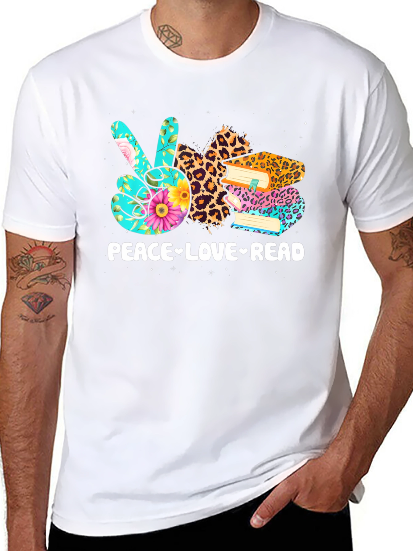 Peace Love Read T-Shirt | Book Lover Tee