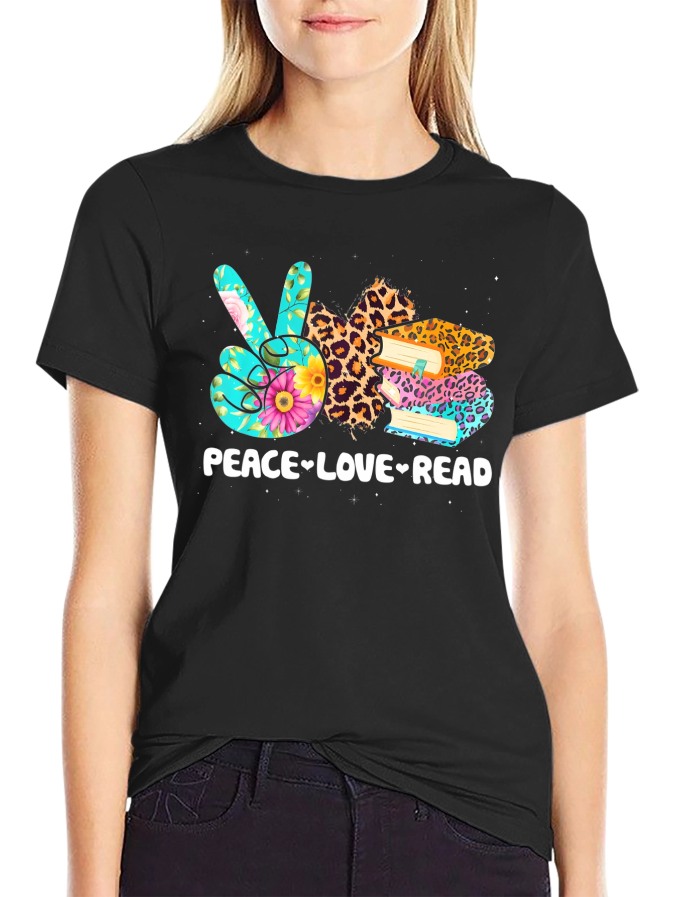 Peace Love Read T-Shirt | Book Lover Tee