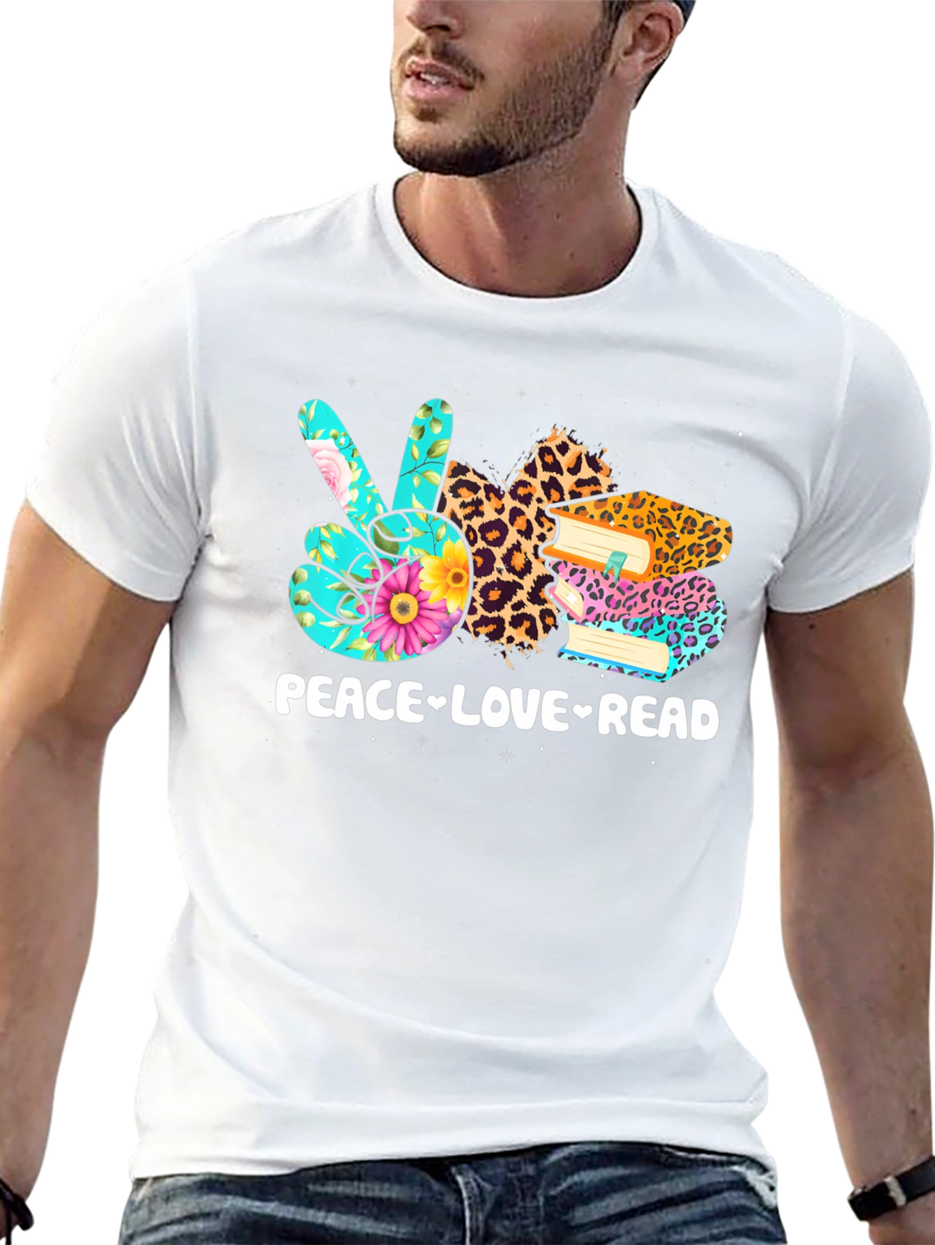 Peace Love Read T-Shirt | Book Lover Tee