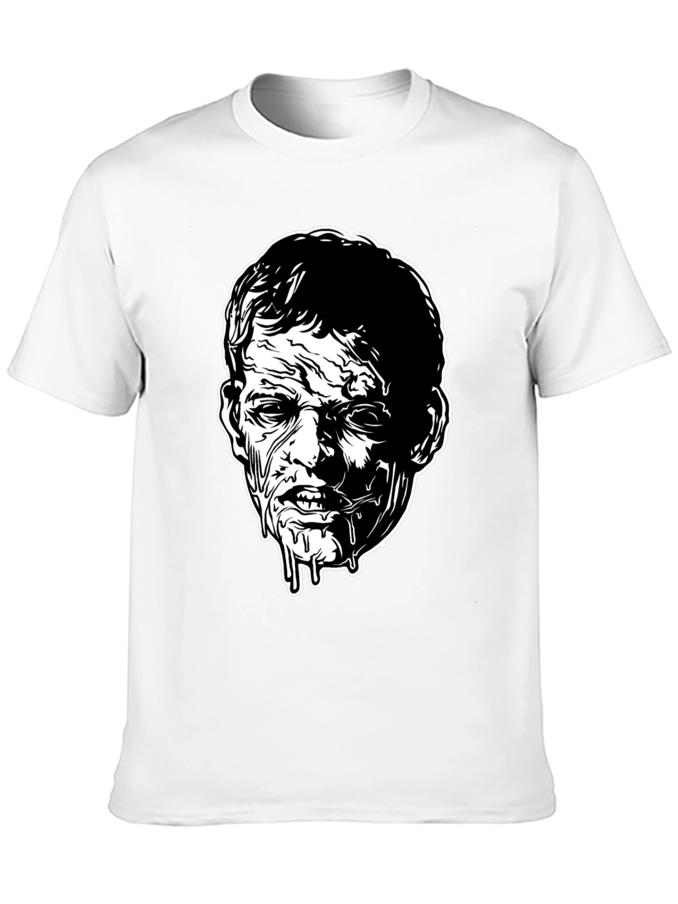 Zombie Face Graphic Tee - Black