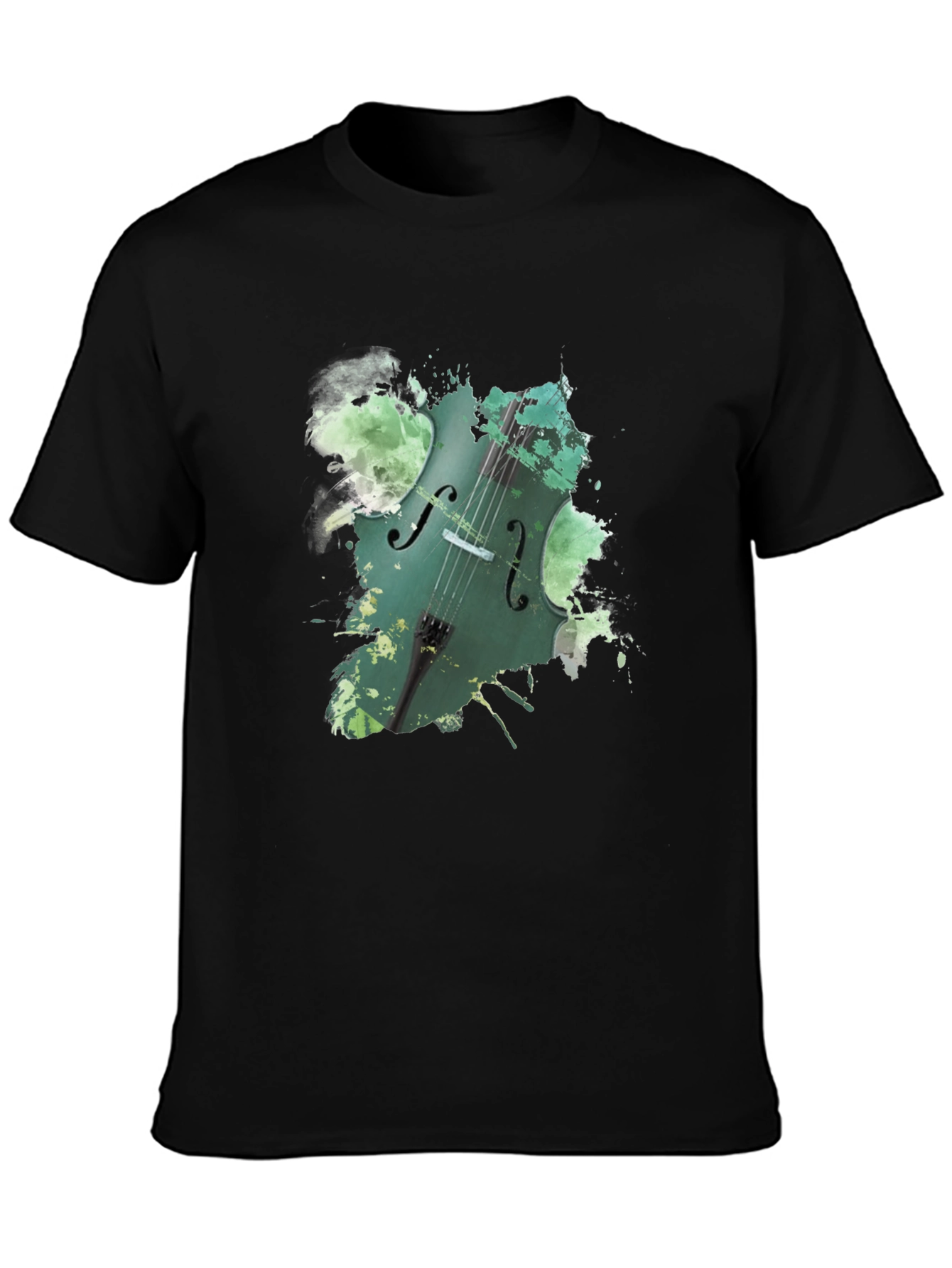 Cello Splash Graphic Black Tee - Musicians Style
