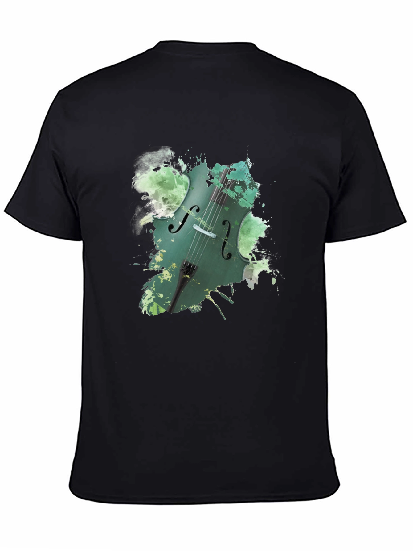 Cello Splash Graphic Black Tee - Musicians Style