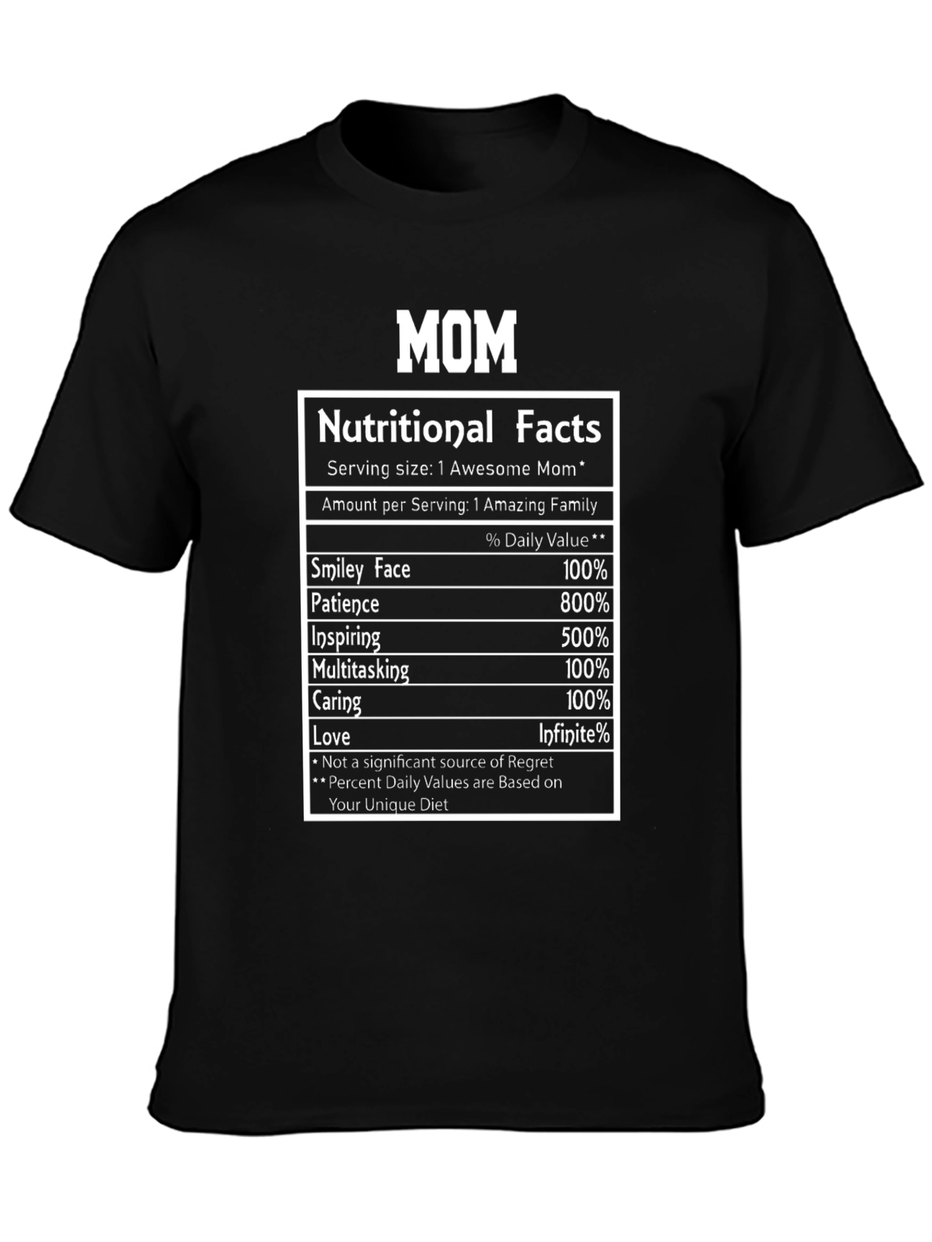 Nutritional Facts Mom T-Shirt - Awesome Mom Gift