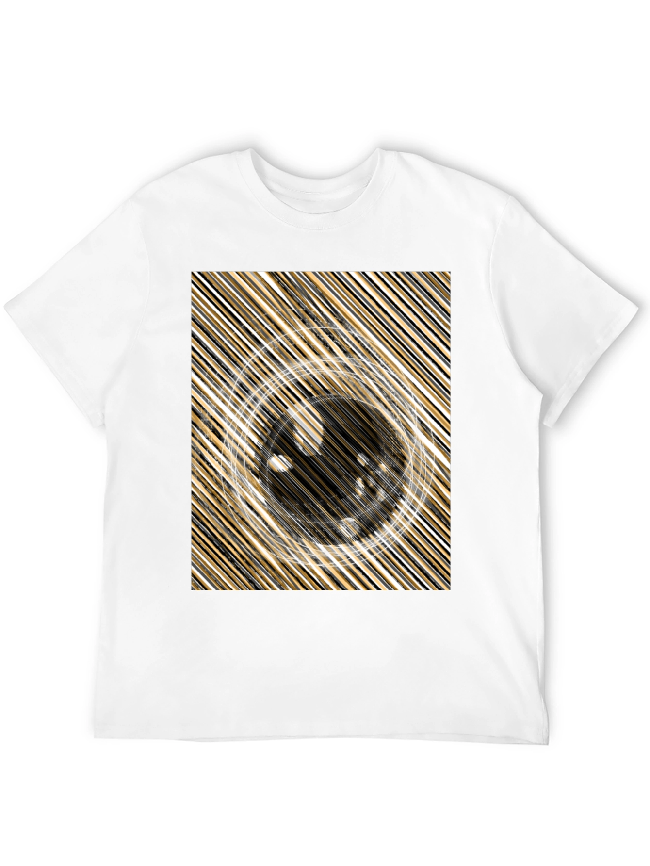 Abstract Design Black Crew Neck Tee