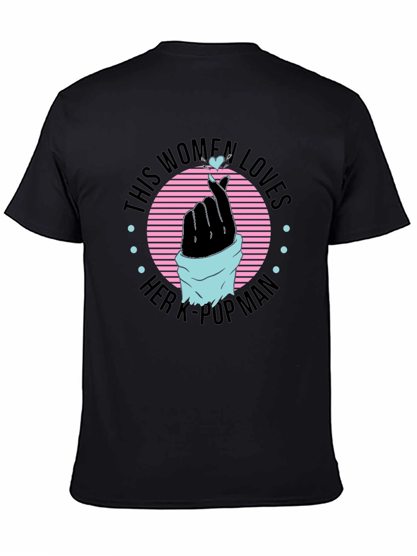 Womens K-Pop Man T-Shirt - Finger Heart Design