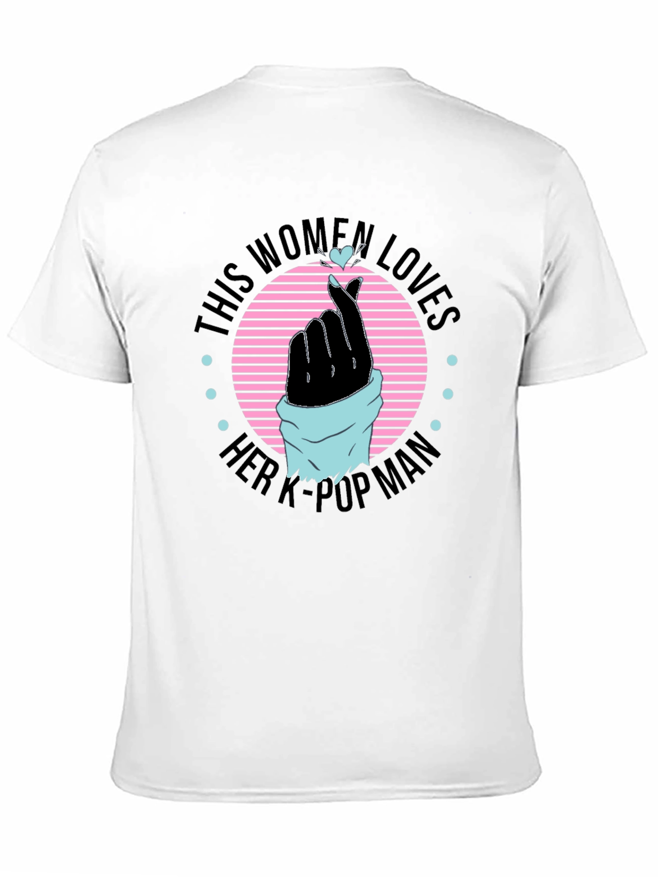 Womens K-Pop Man T-Shirt - Finger Heart Design