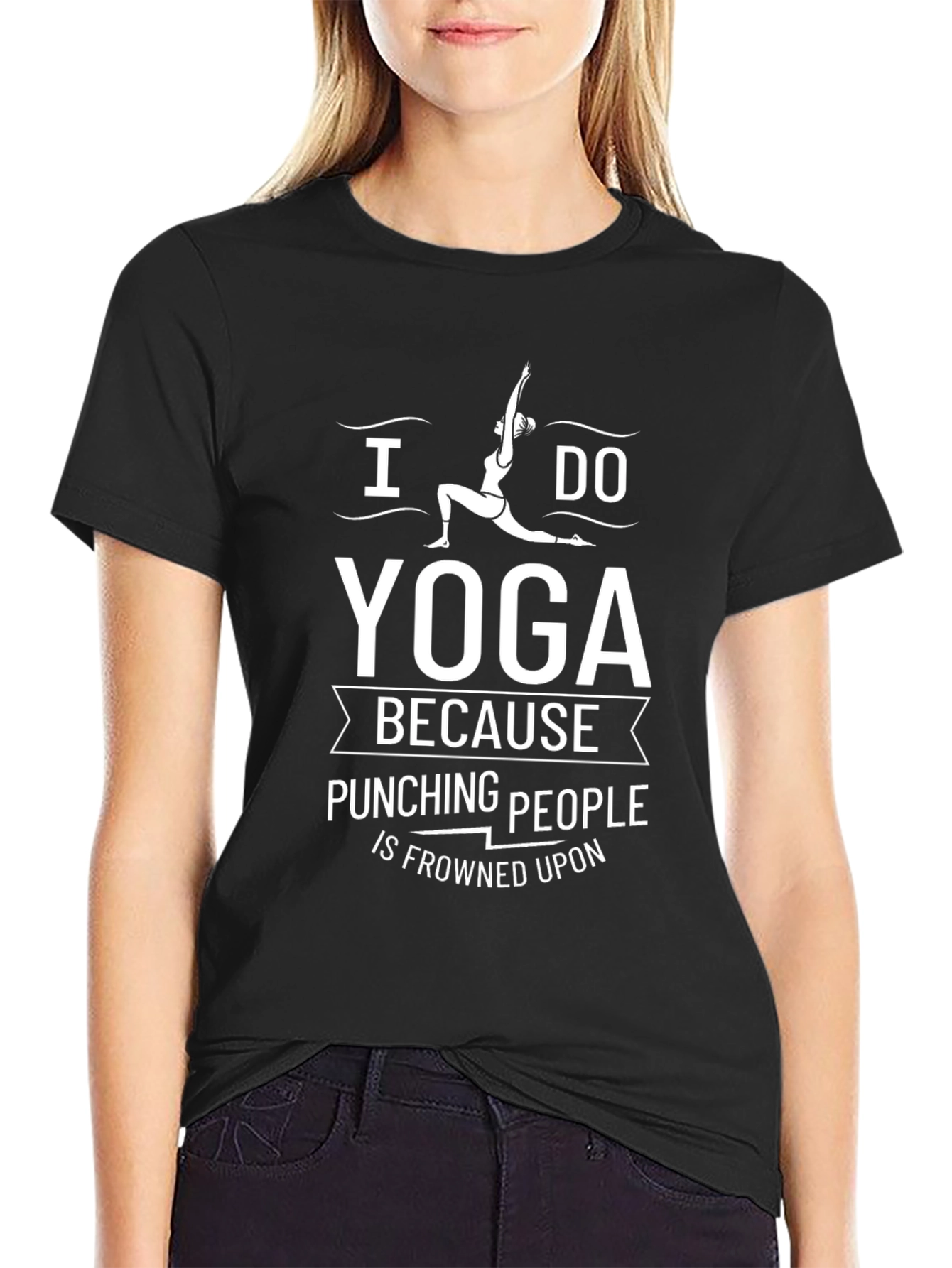 Yoga T-Shirt: Punching People Is Frowned Upon