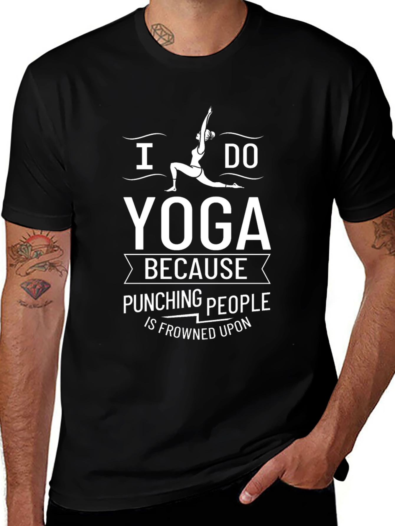 Yoga T-Shirt: Punching People Is Frowned Upon