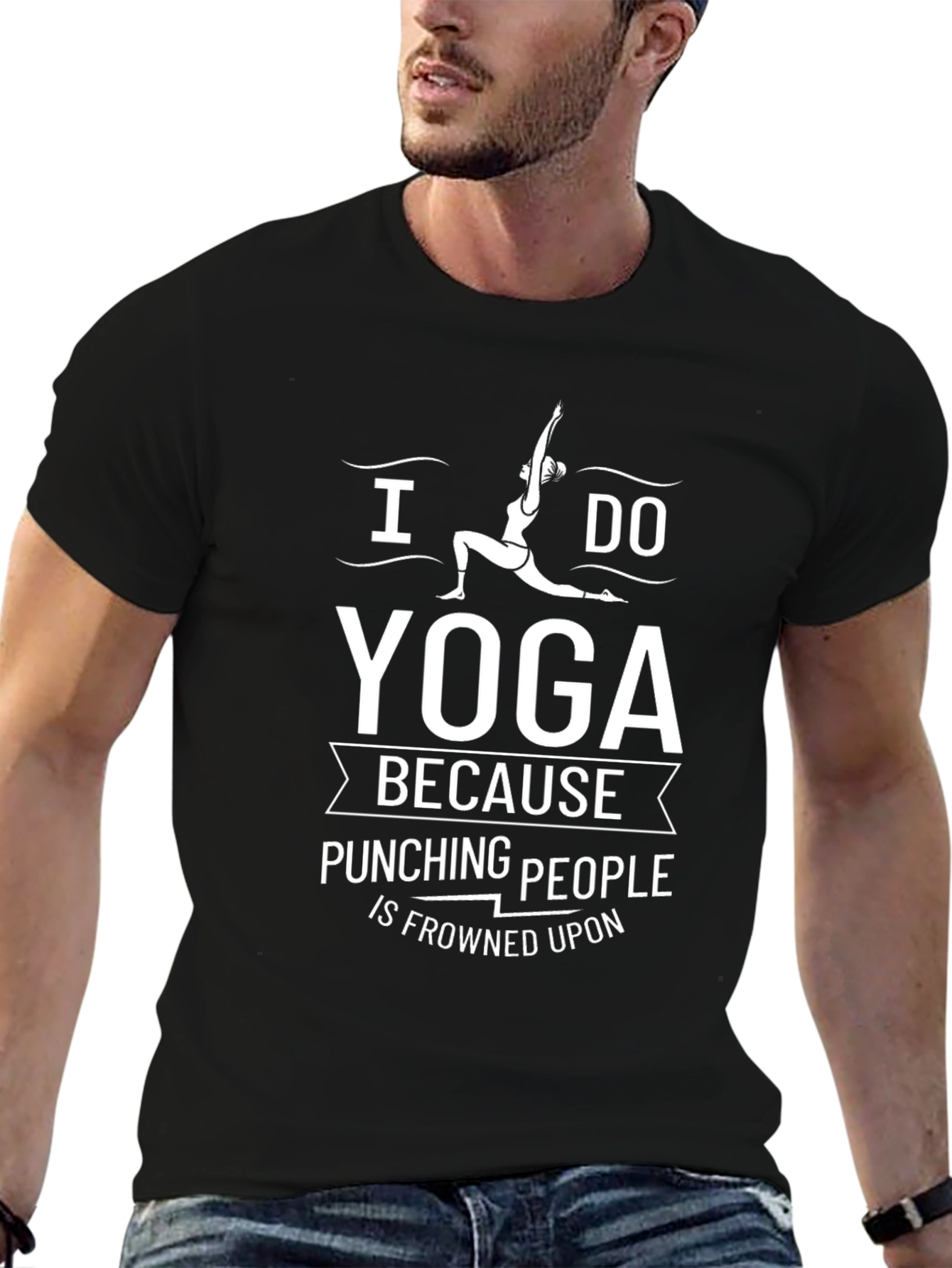Yoga T-Shirt: Punching People Is Frowned Upon