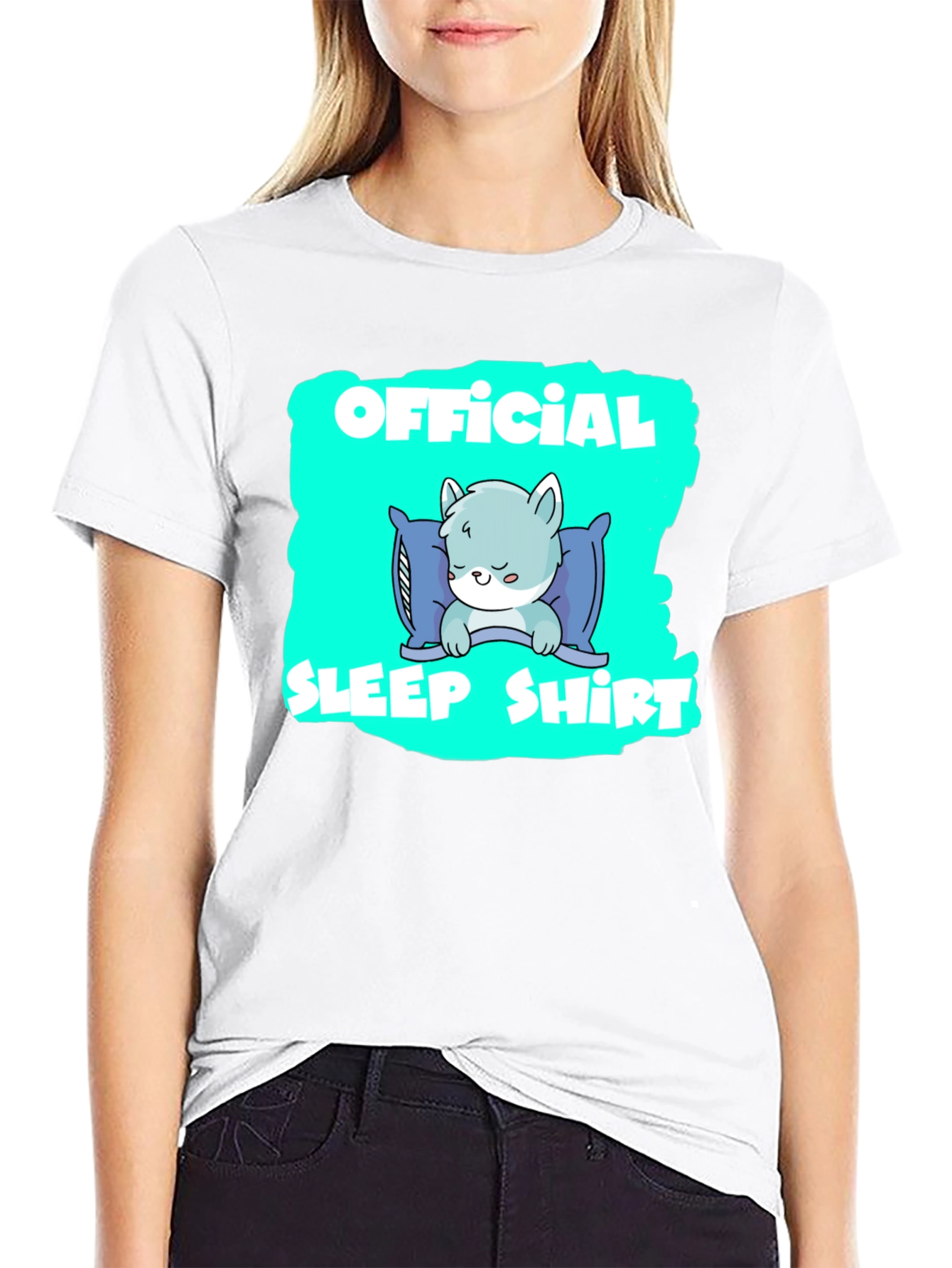 Official Sleep Shirt - Cute Cartoon Cat T-Shirt