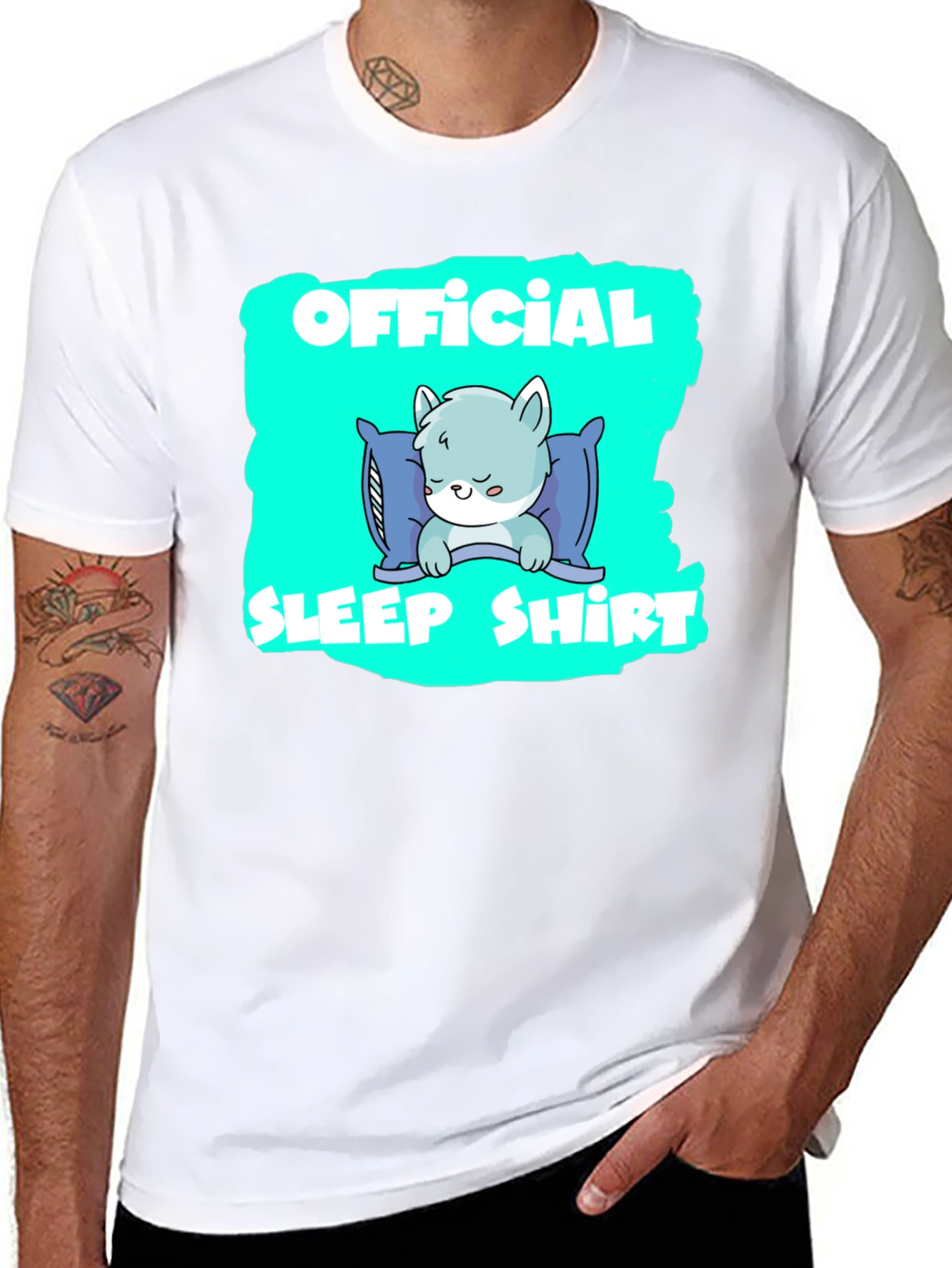 Official Sleep Shirt - Cute Cartoon Cat T-Shirt