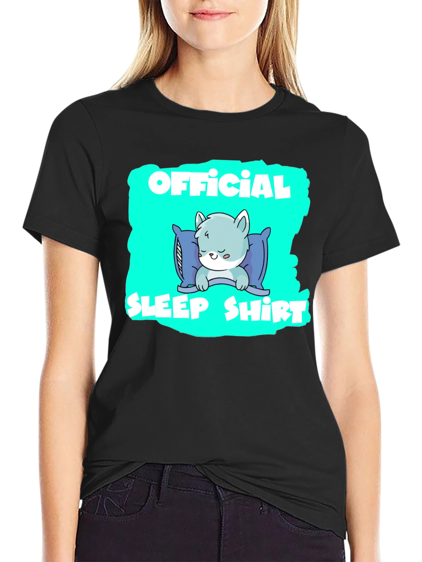 Official Sleep Shirt - Cute Cartoon Cat T-Shirt