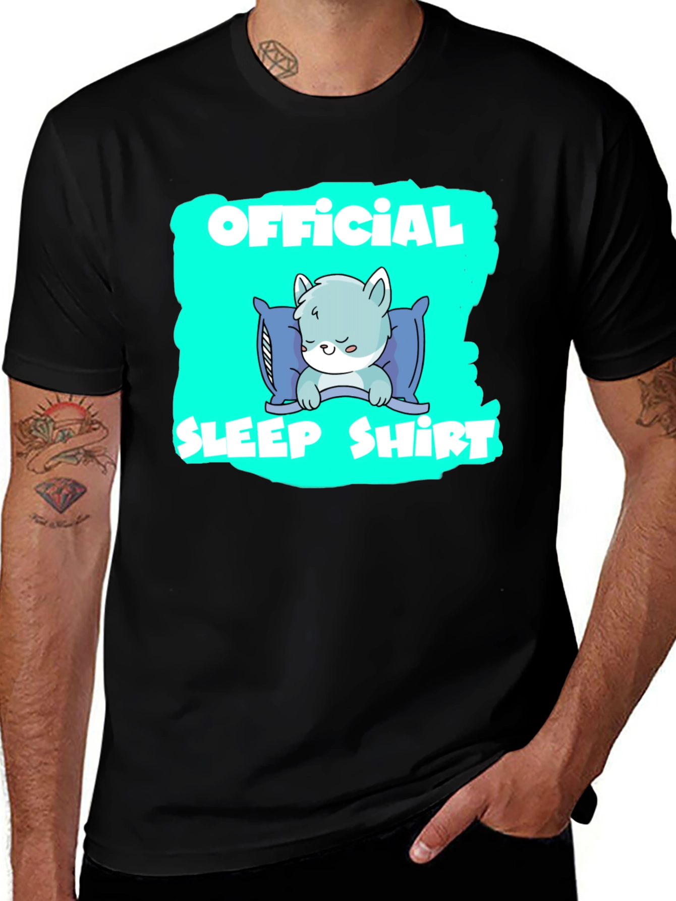 Official Sleep Shirt - Cute Cartoon Cat T-Shirt