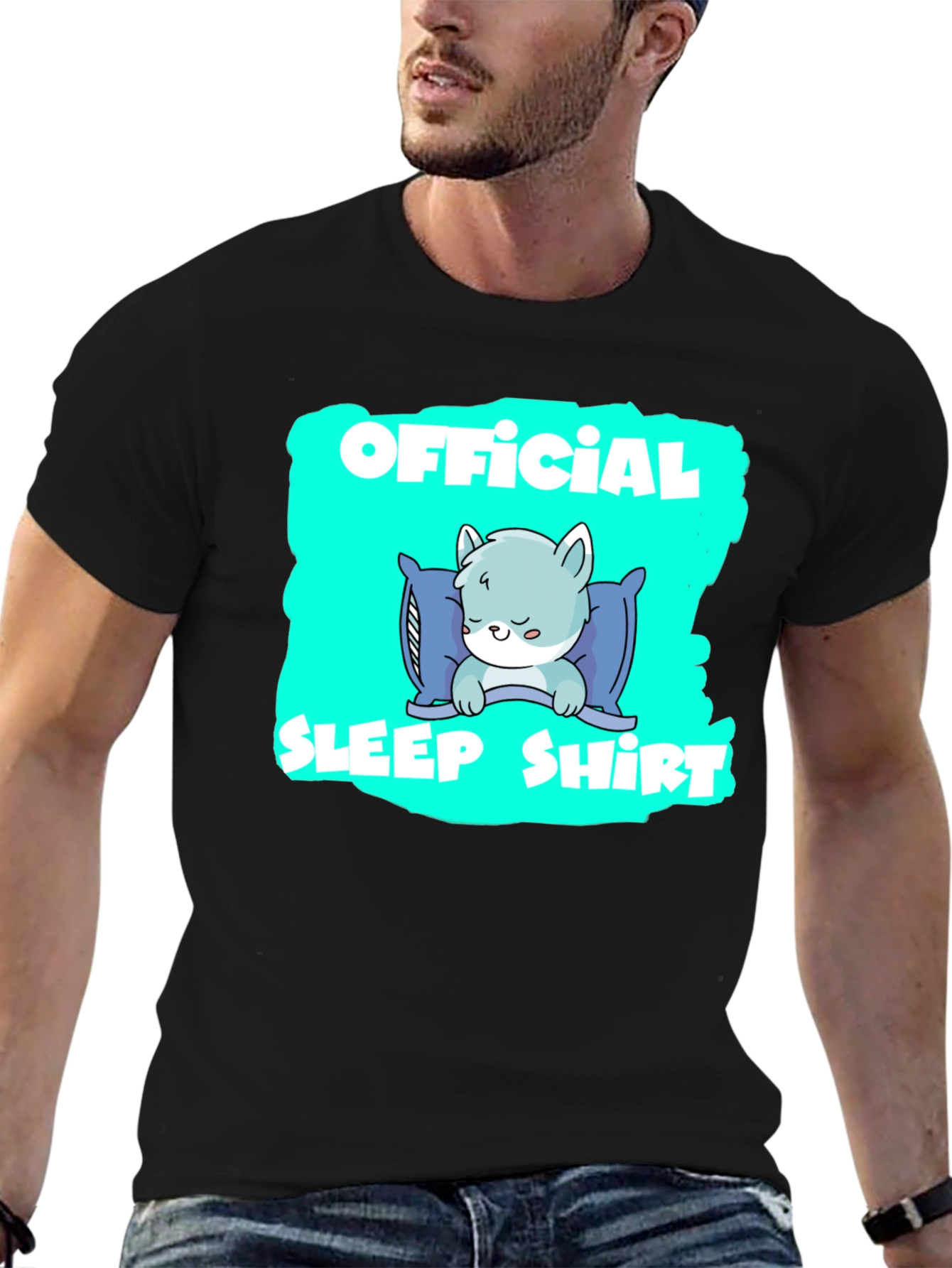 Official Sleep Shirt - Cute Cartoon Cat T-Shirt