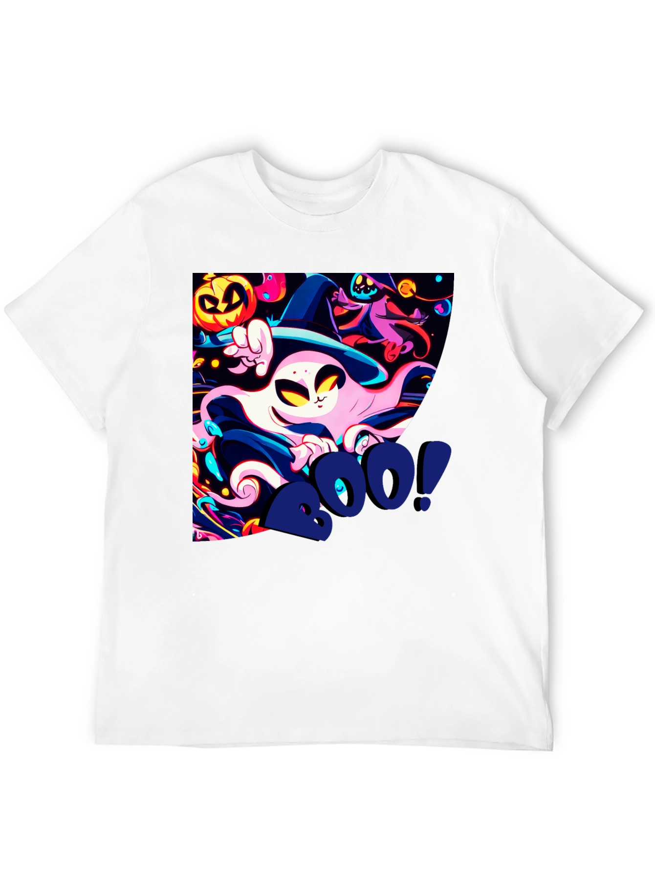 Spooky Halloween Graphic Print Tee - Boo!