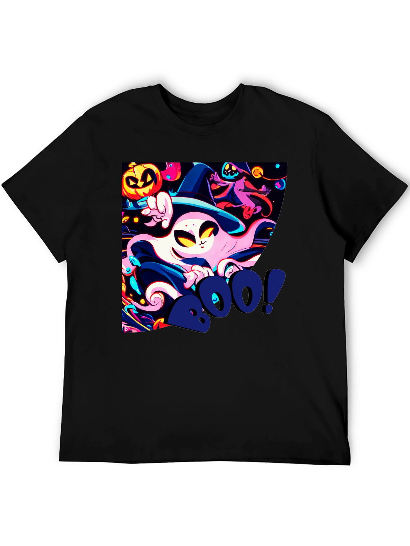 Spooky Halloween Graphic Print Tee - Boo!