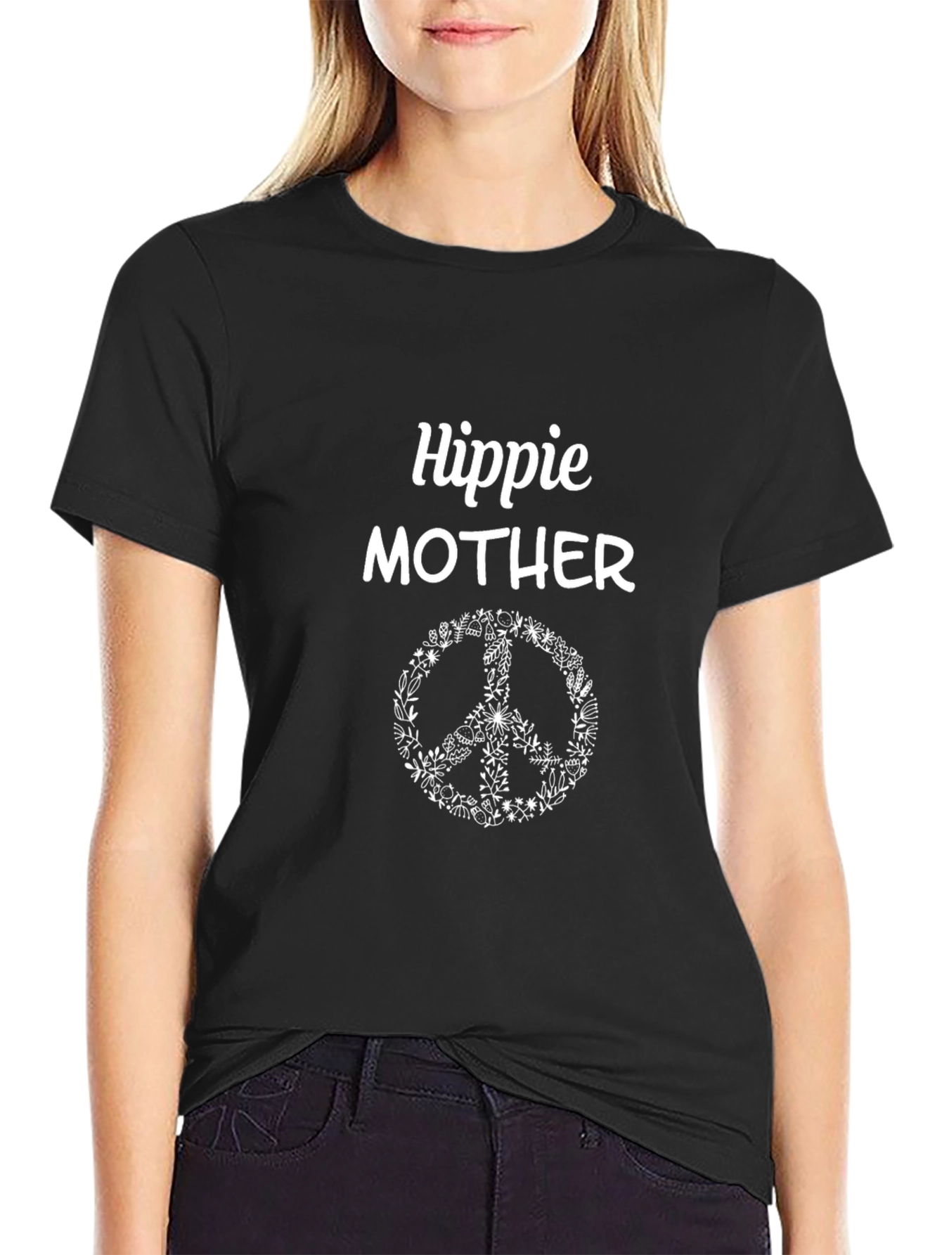Hippie Mother Graphic T-Shirt - Peace Sign