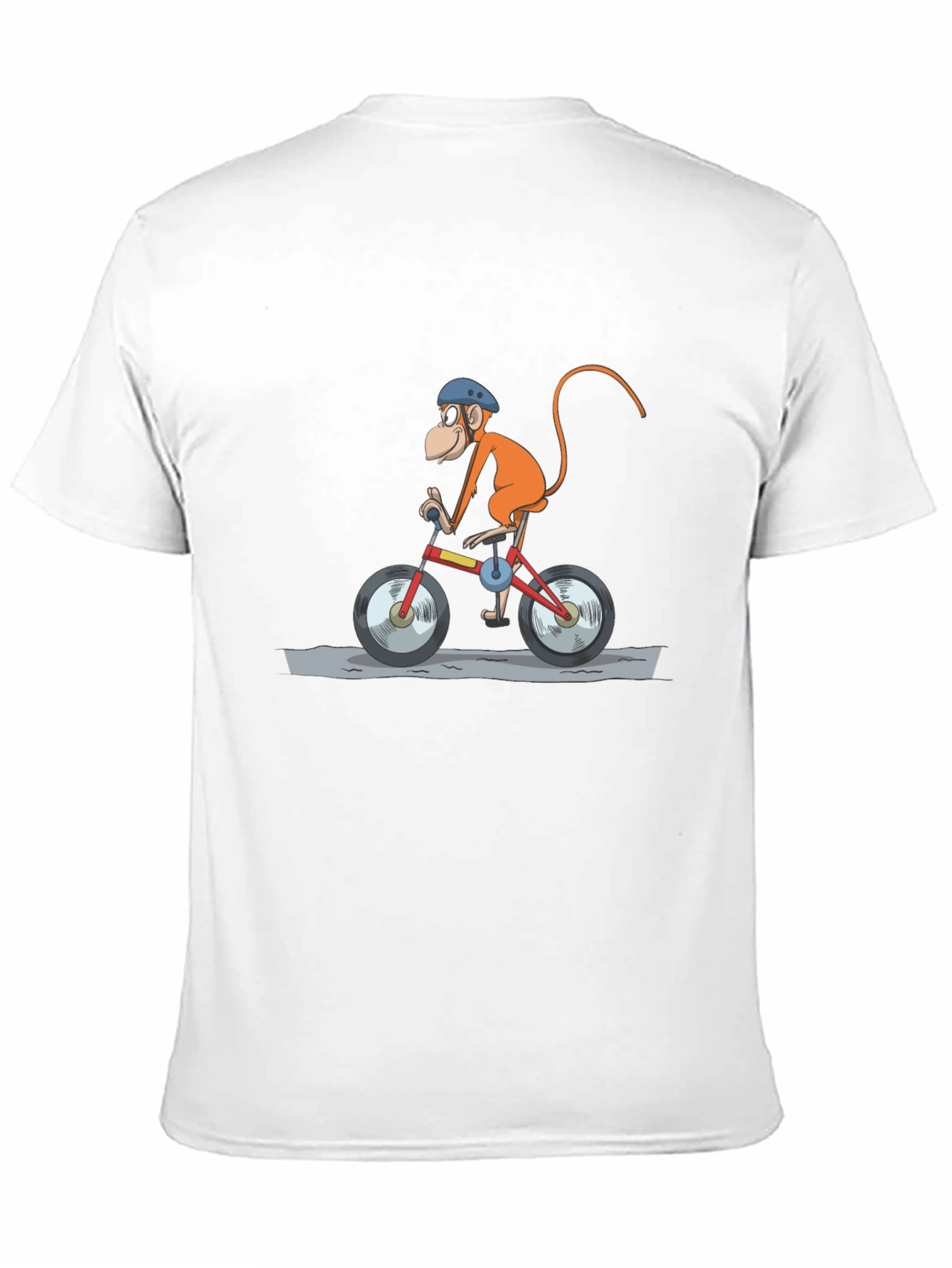 Monkey on Bike T-Shirt - Cartoon Style