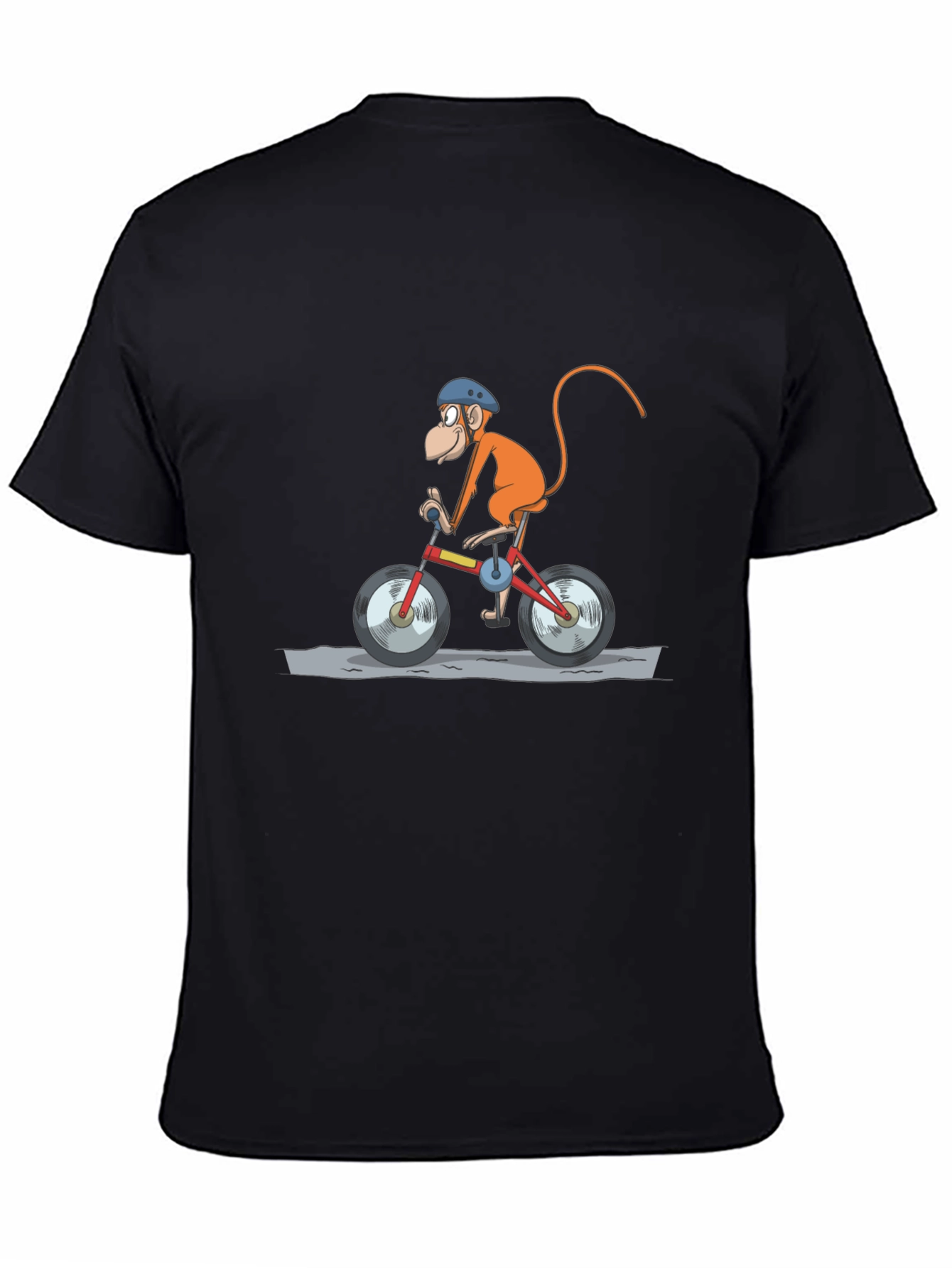 Monkey on Bike T-Shirt - Cartoon Style