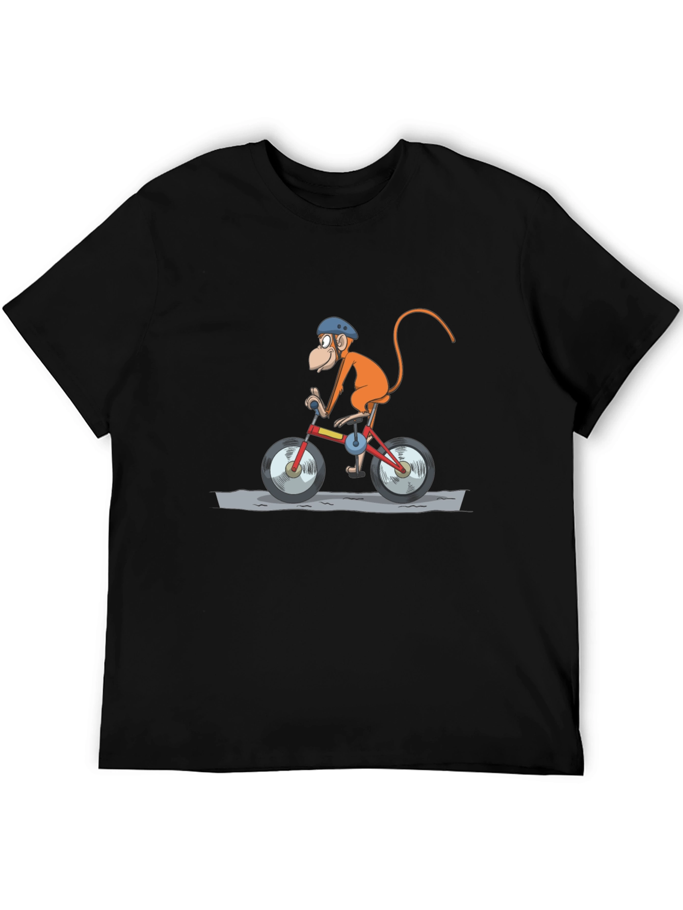 Monkey on Bike T-Shirt - Cartoon Style