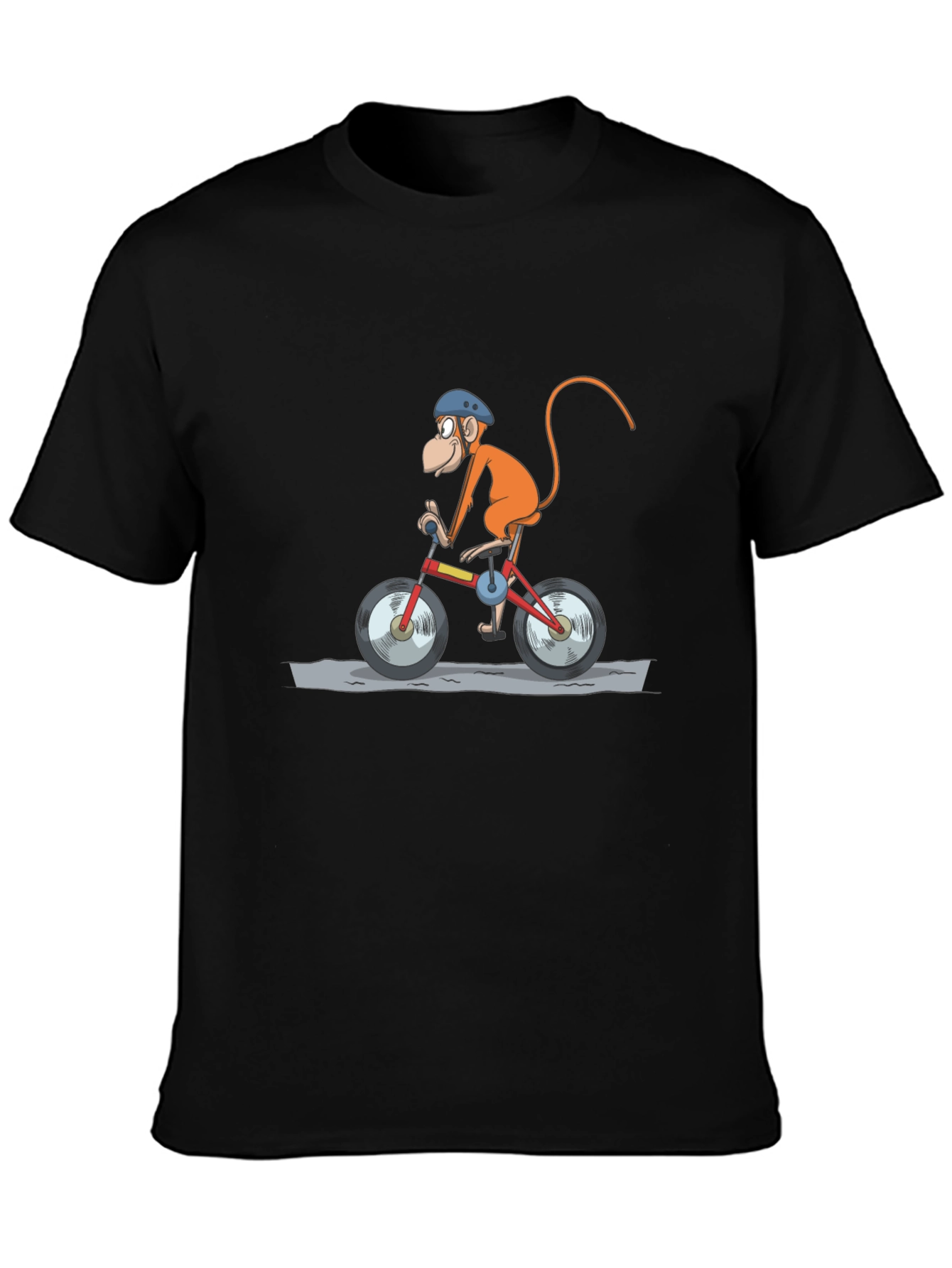 Monkey on Bike T-Shirt - Cartoon Style