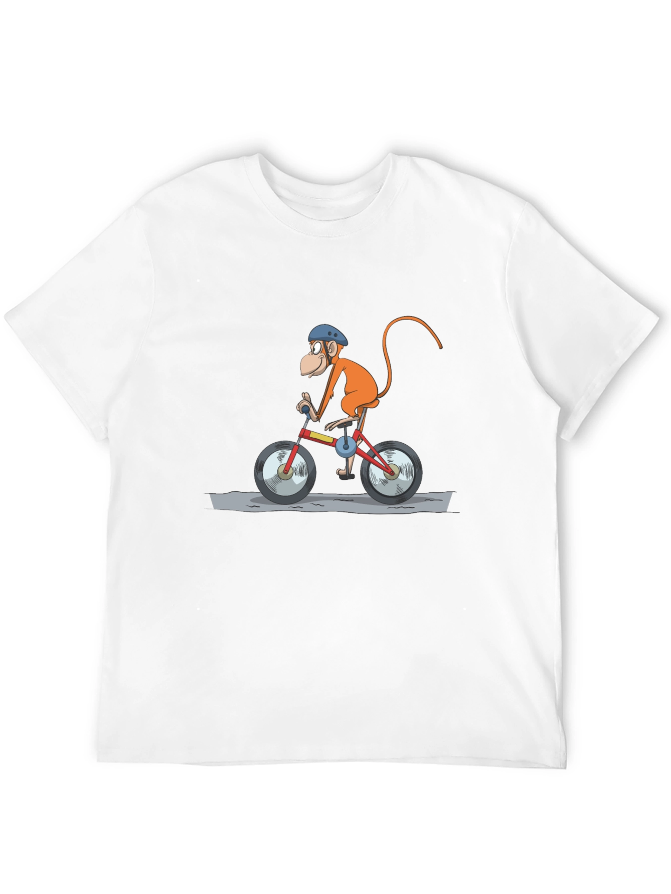Monkey on Bike T-Shirt - Cartoon Style