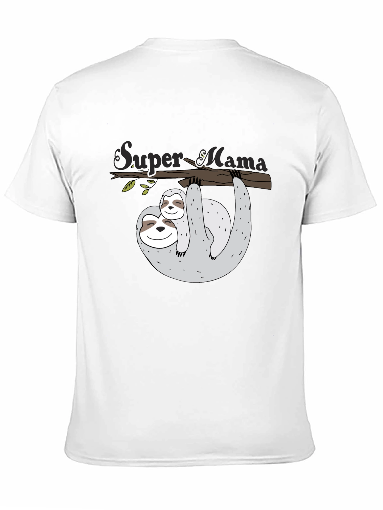 Super Mama Sloth Graphic Tee - Black