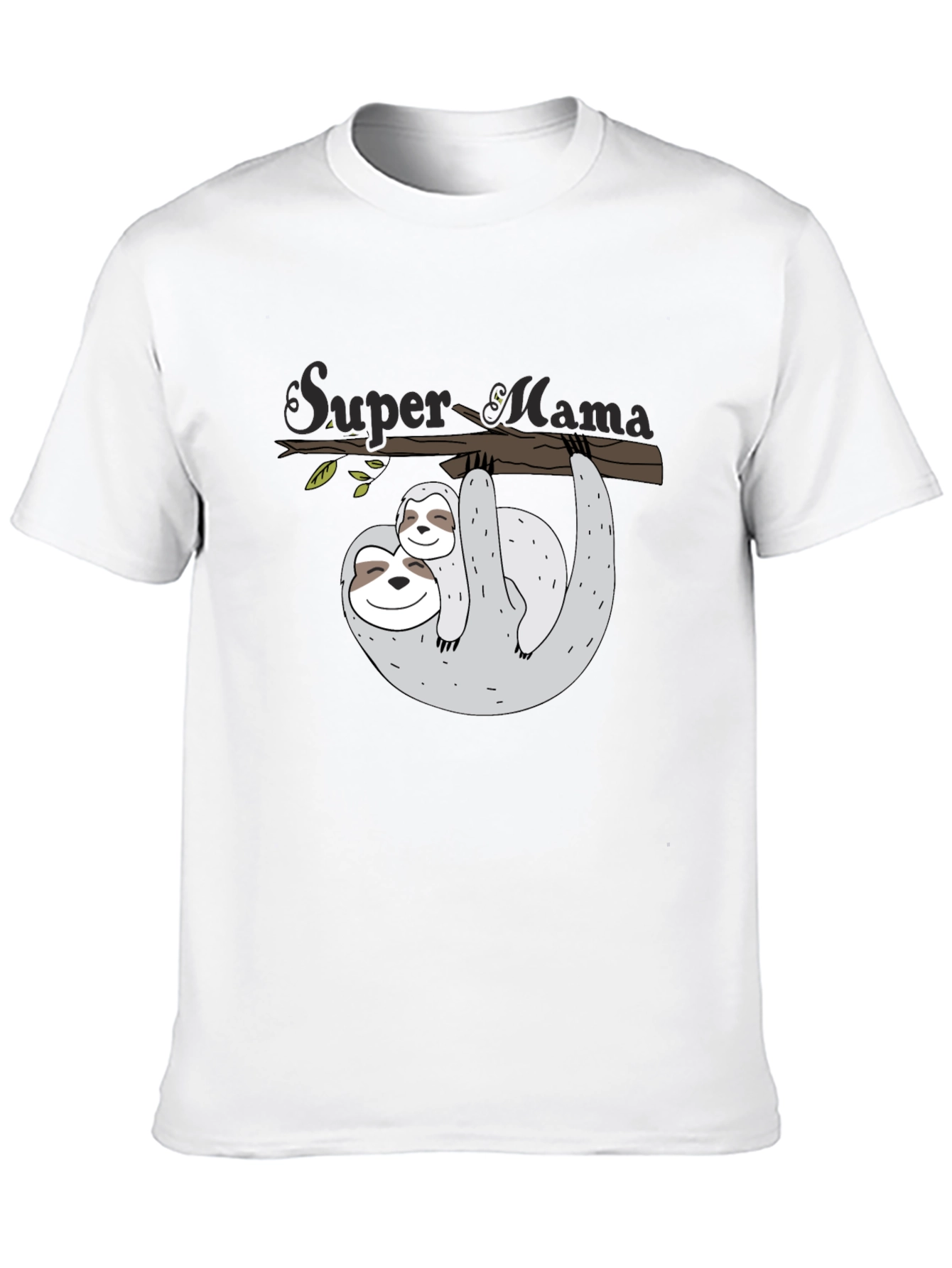 Super Mama Sloth Graphic Tee - Black